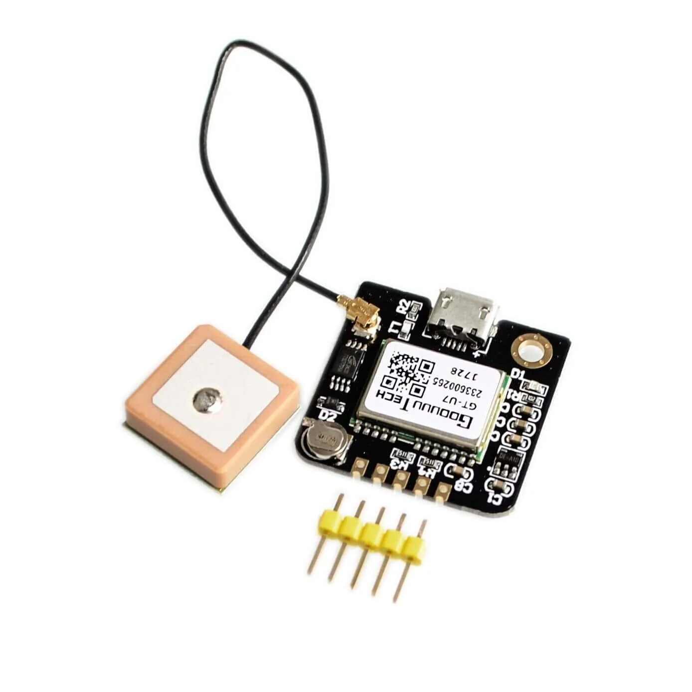 وحدة GPS GT‑U7 مع توصيل USB خارجي لتحديد الموقع عبر الأقمار