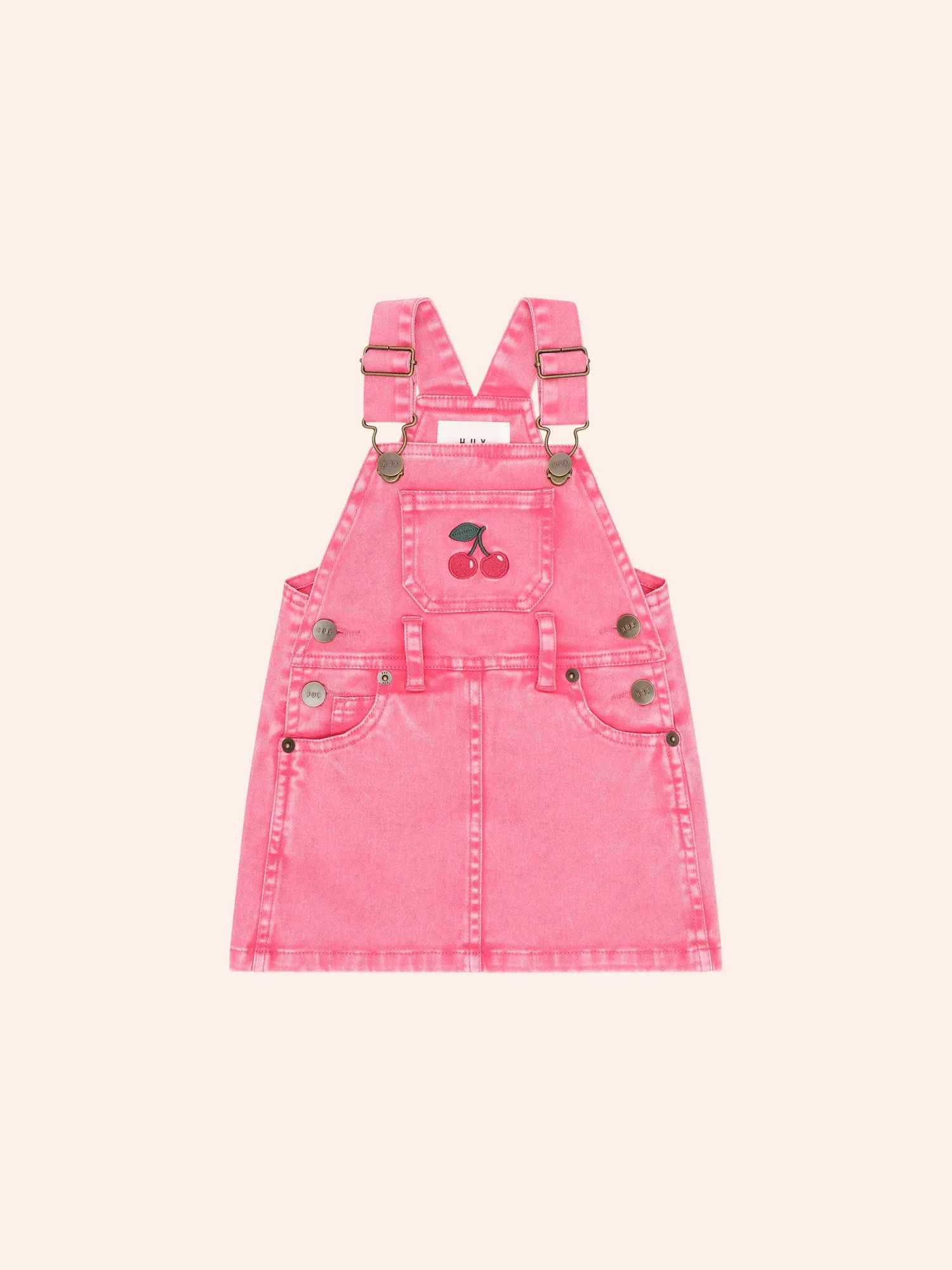 Cherry Garment Dyed Pinafore