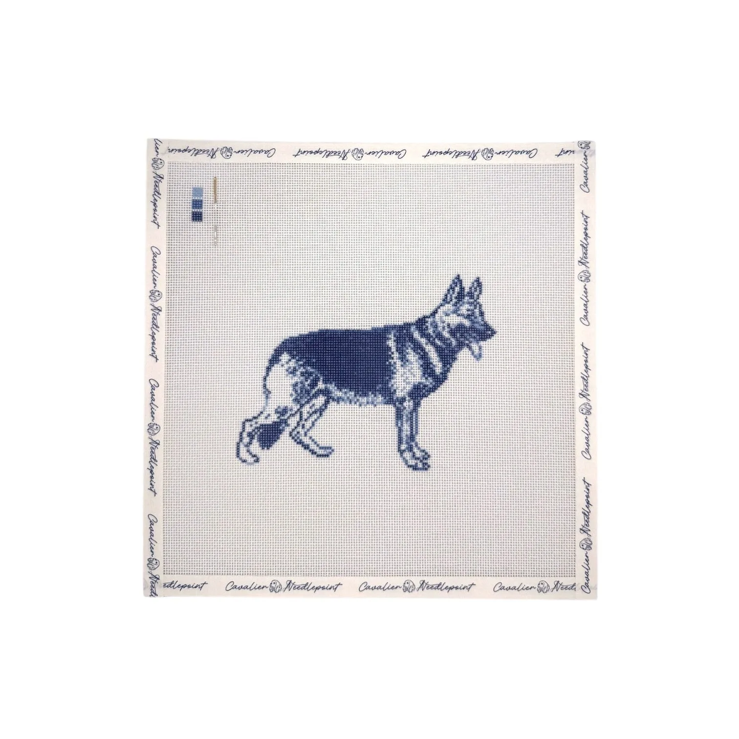 Vintage Blue Toile German Shepherd