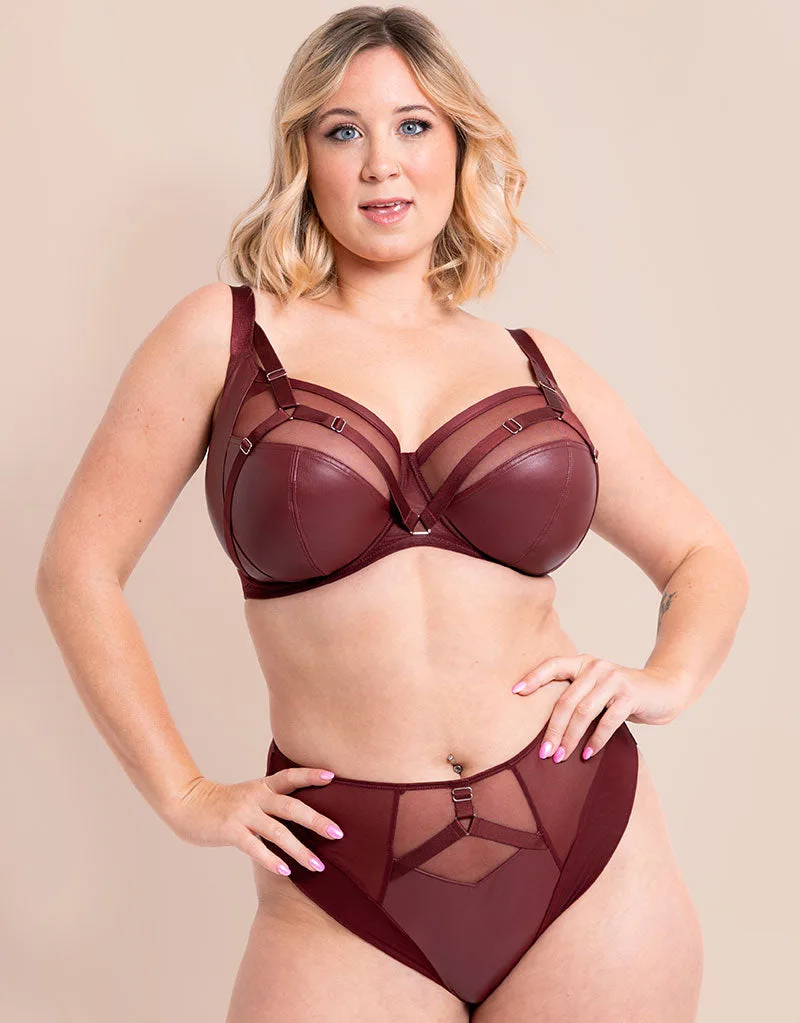 Sujetador balcón con soporte lateral Curvy Kate Enclose Oxblood