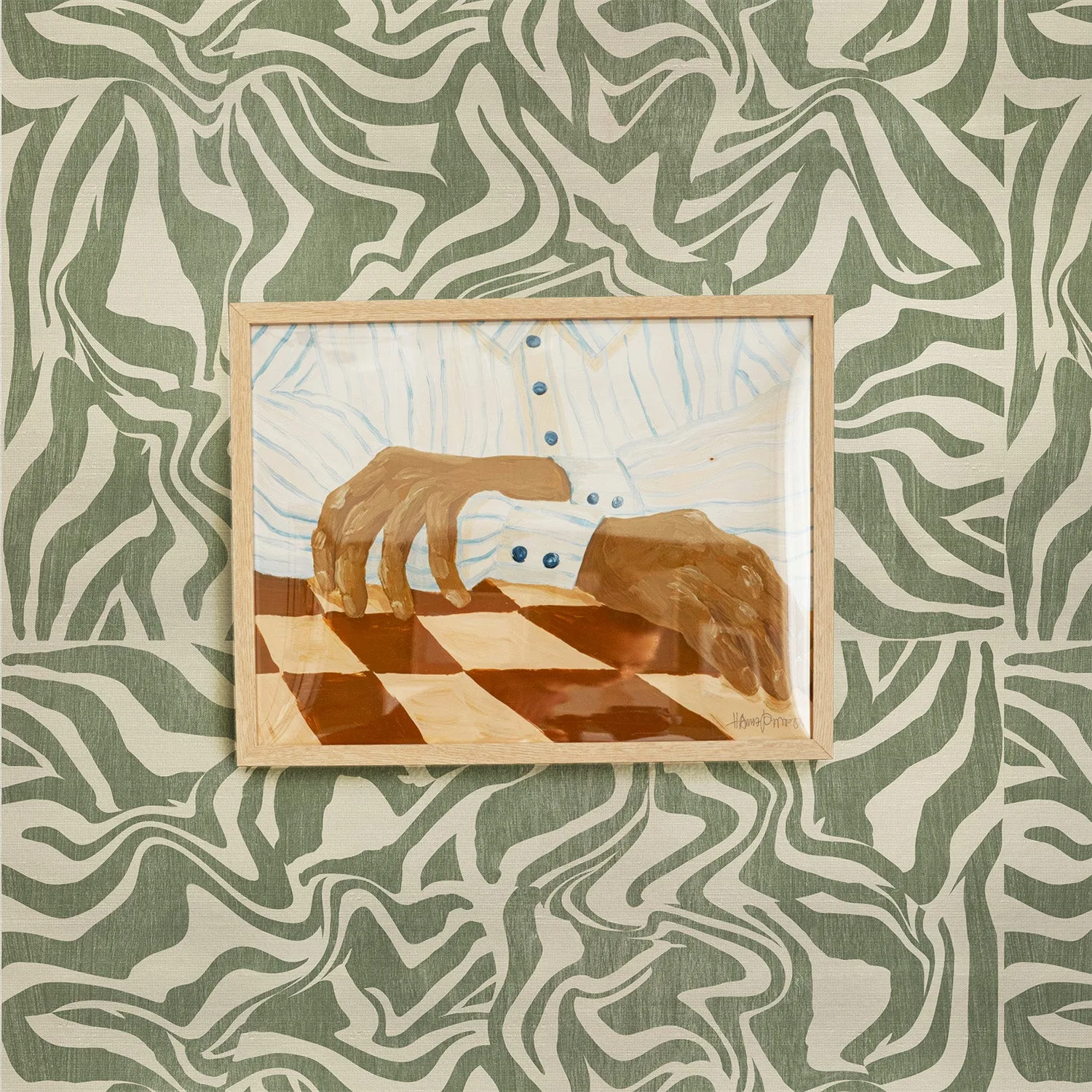 Wooden Zebra Pattern Silk Wallpaper