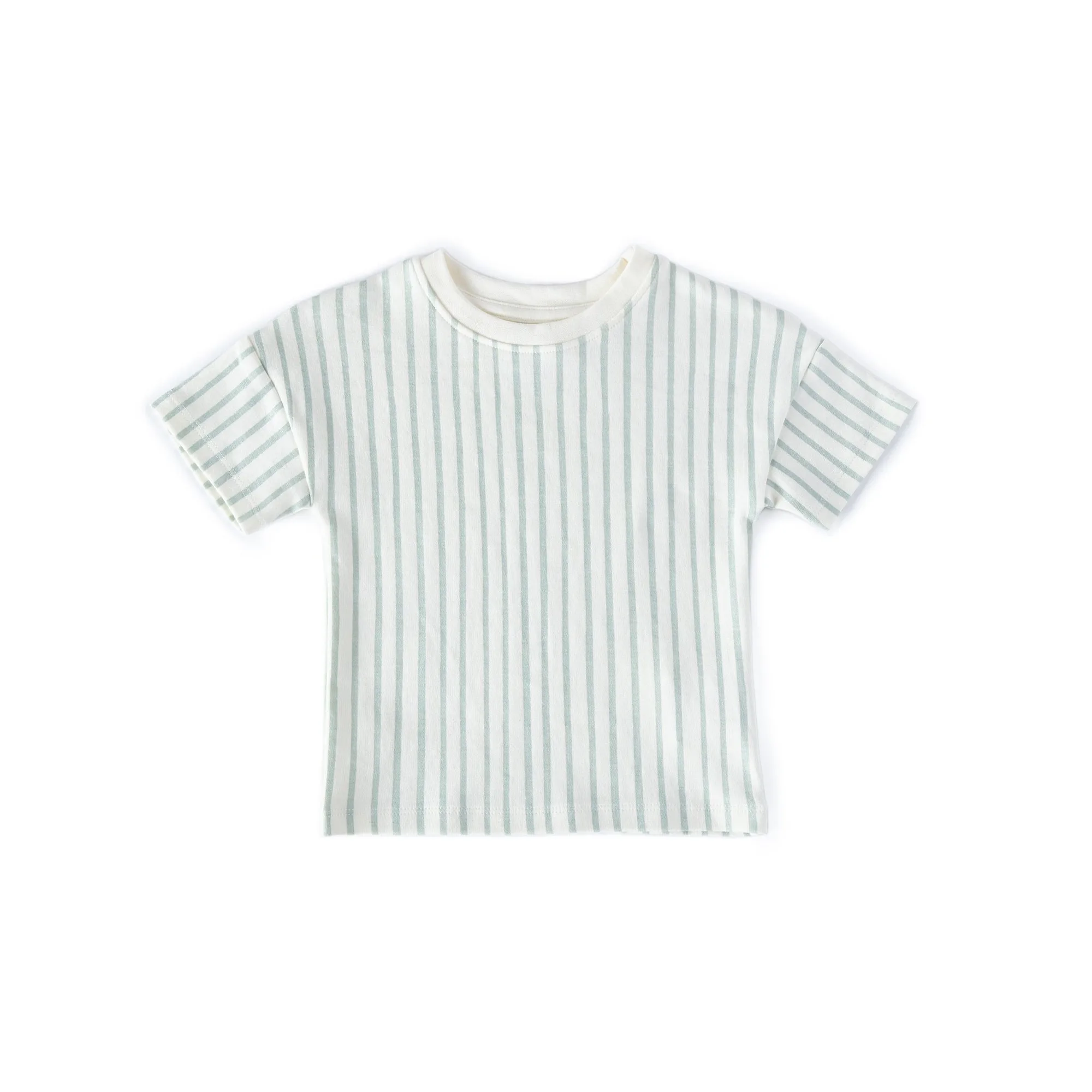 T-shirt manches courtes épaules tombantes - Rayures Mer