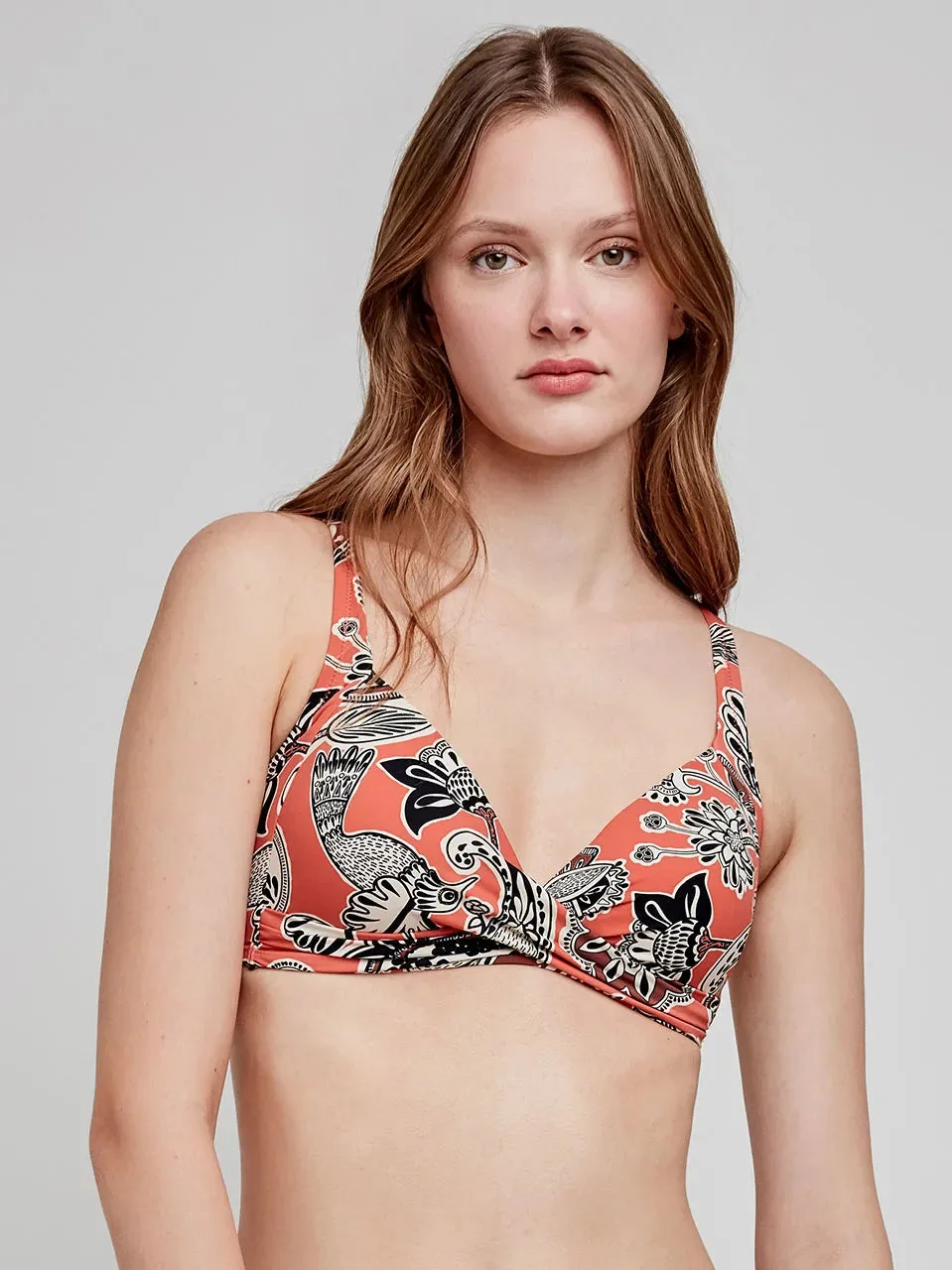 Bikini-Top ohne Bügel, mit Schaum und überkreuztem Ausschnitt