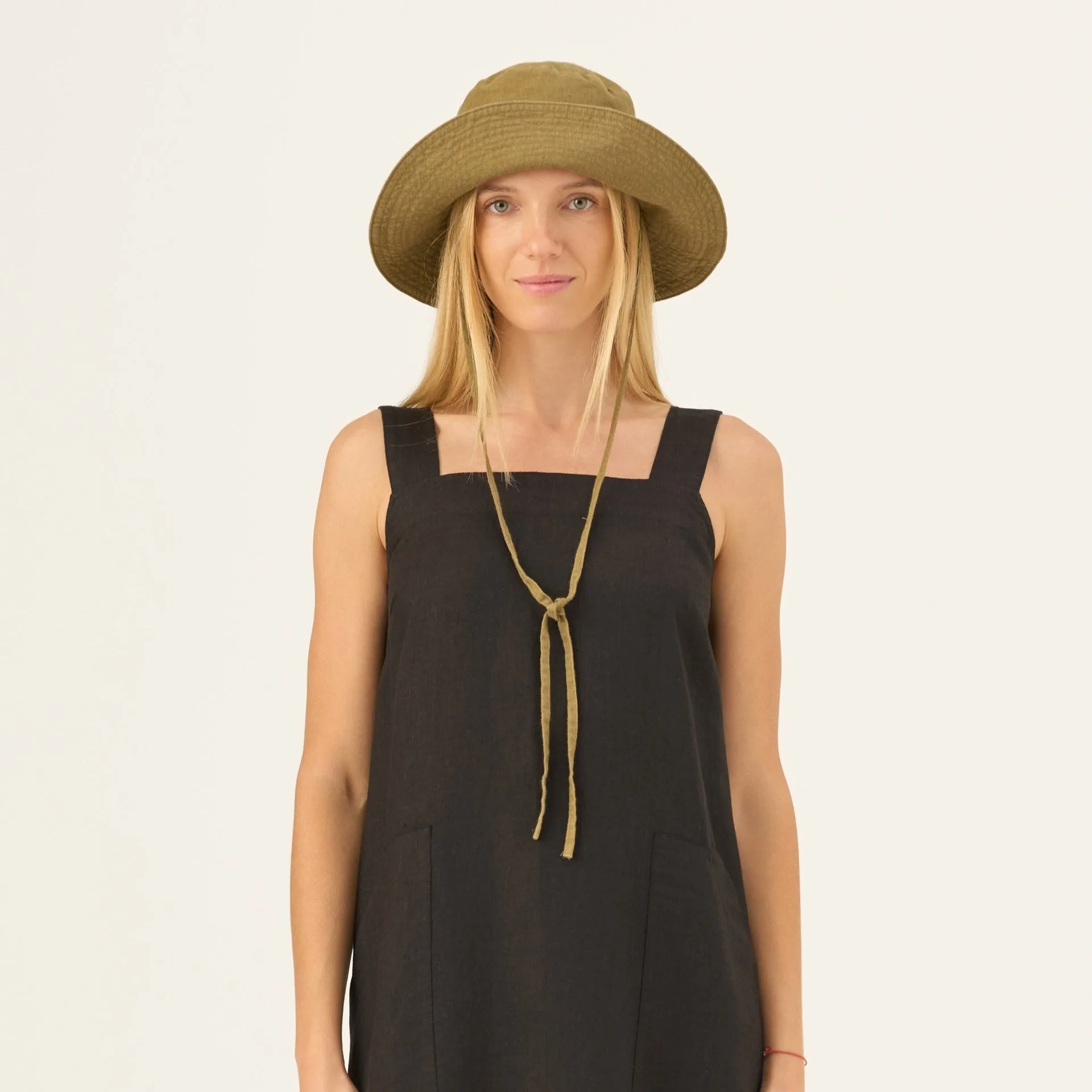 Olive Khaki Linen Solaris Hat