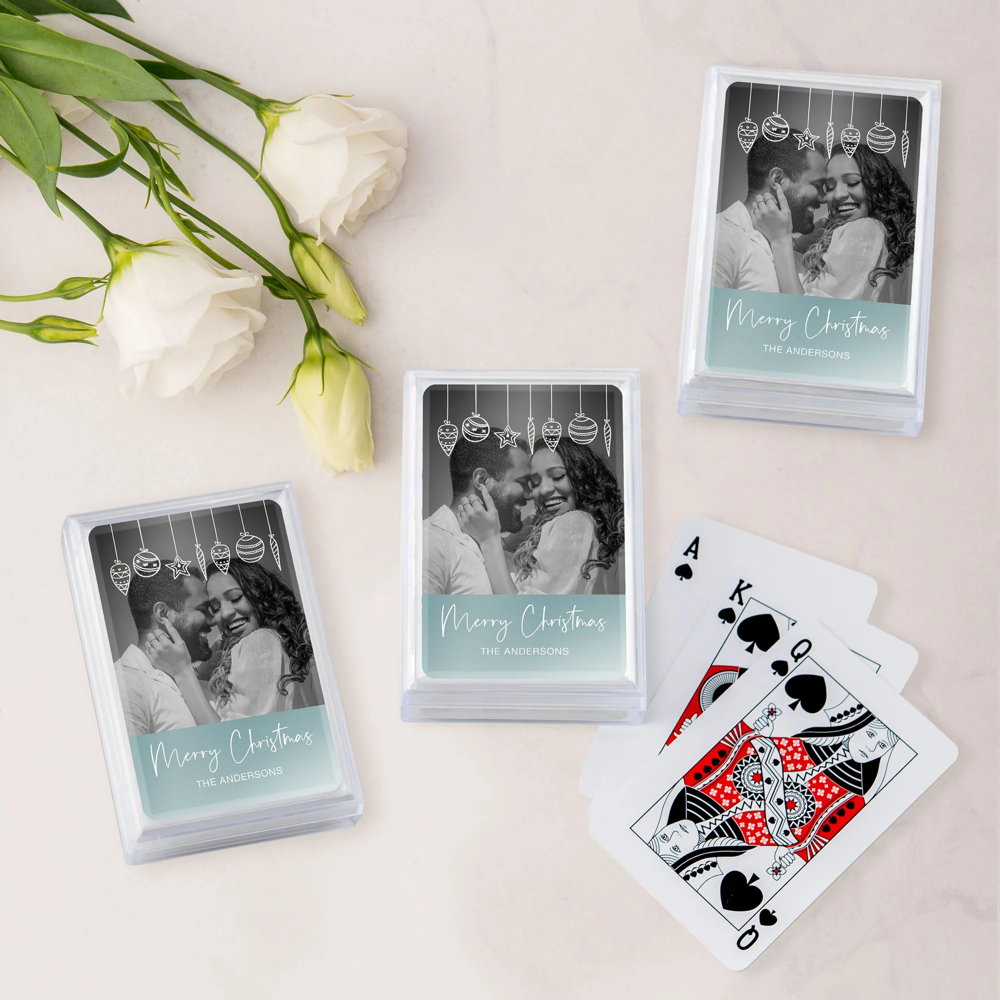 Carta de jogar personalizada com foto - Decorações de Natal