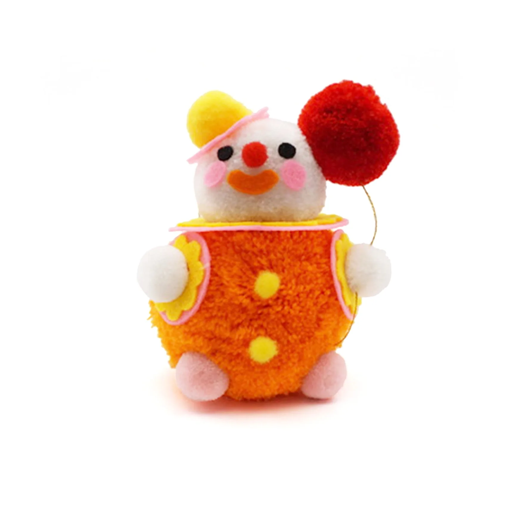 Clown with Balloon Pom Pom Ornament