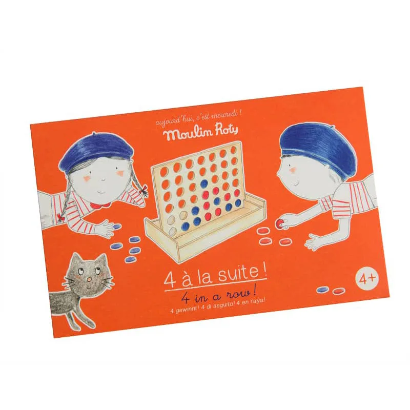 Jogo de tabuleiro de madeira Quatro em Linha - Brinquedo recreativo - Moulin Roty
