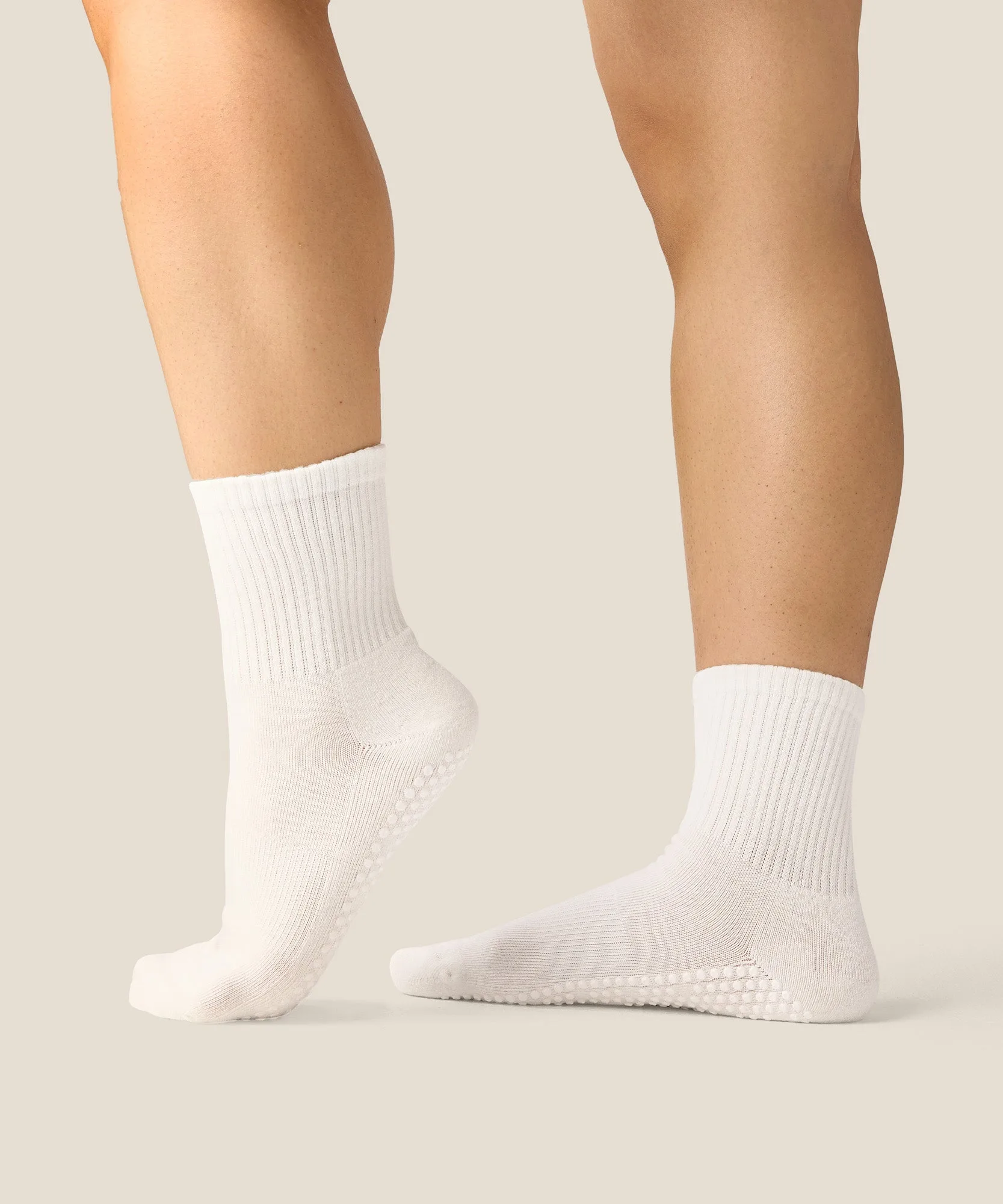 Chaussettes hautes antidérapantes - Ivory