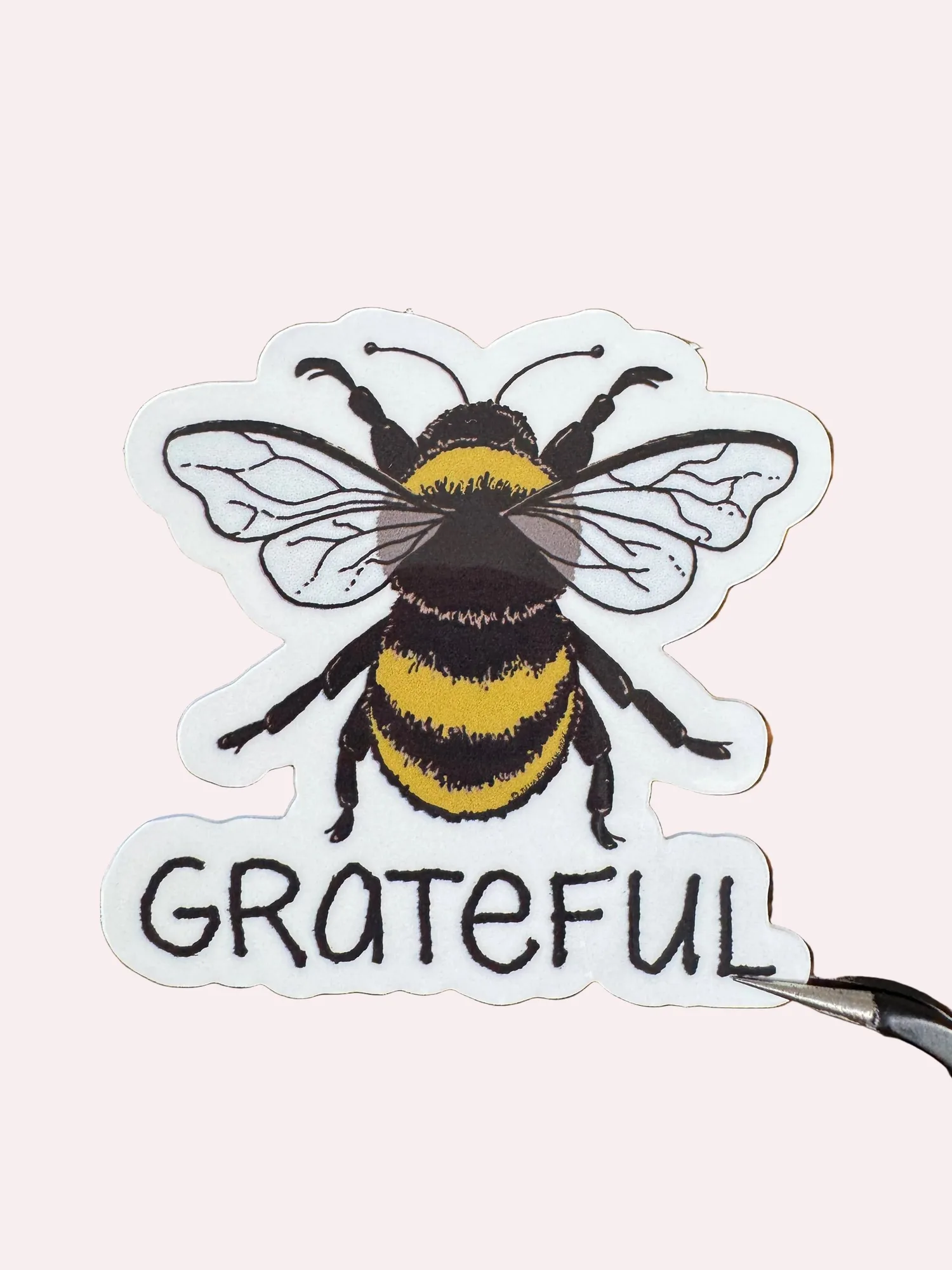 Pegatina brillante Bee Grateful