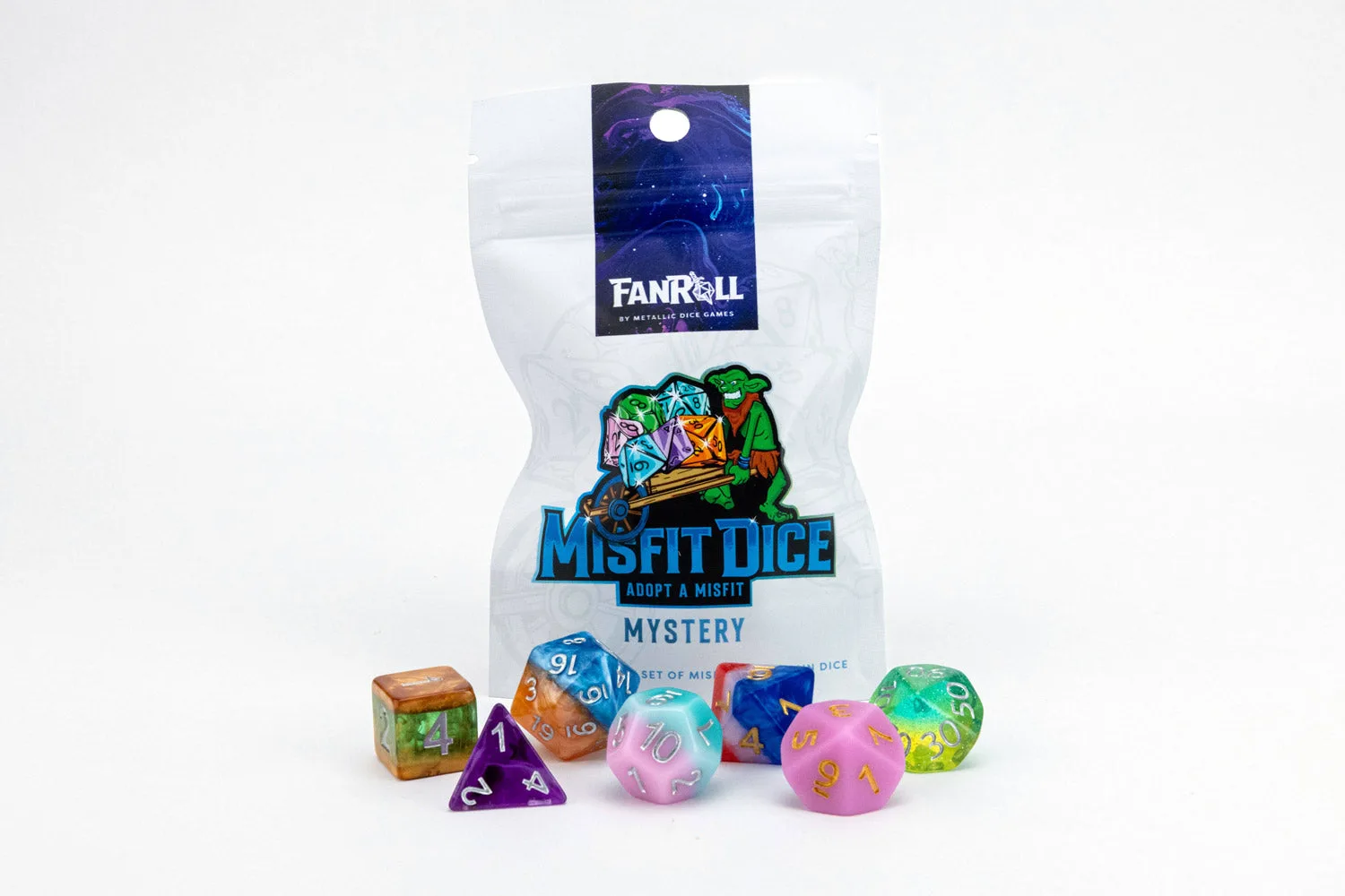 Set di dadi poliedrici in resina Mystery Misfit
