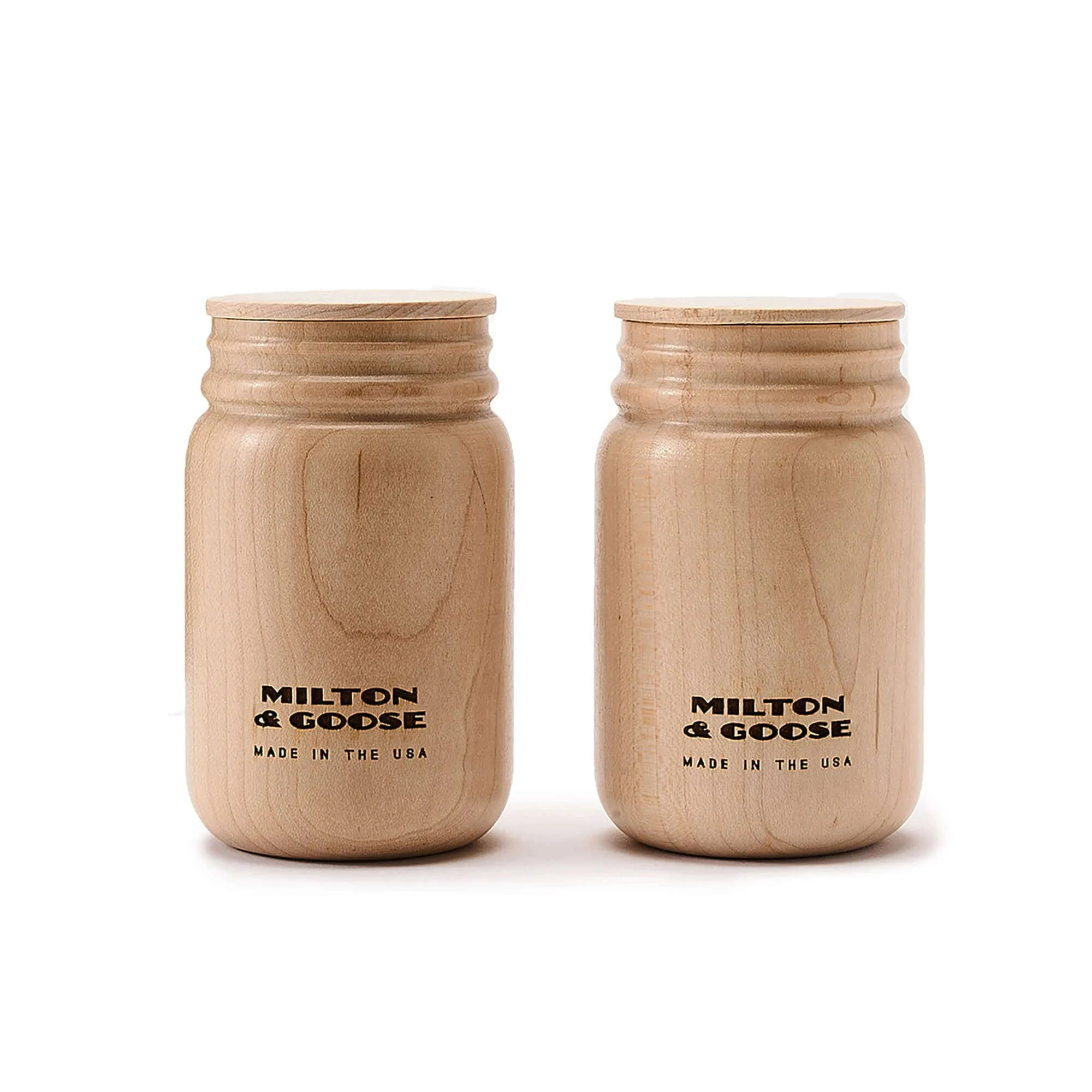Barattoli in legno M&G, set da 2 con coperchi