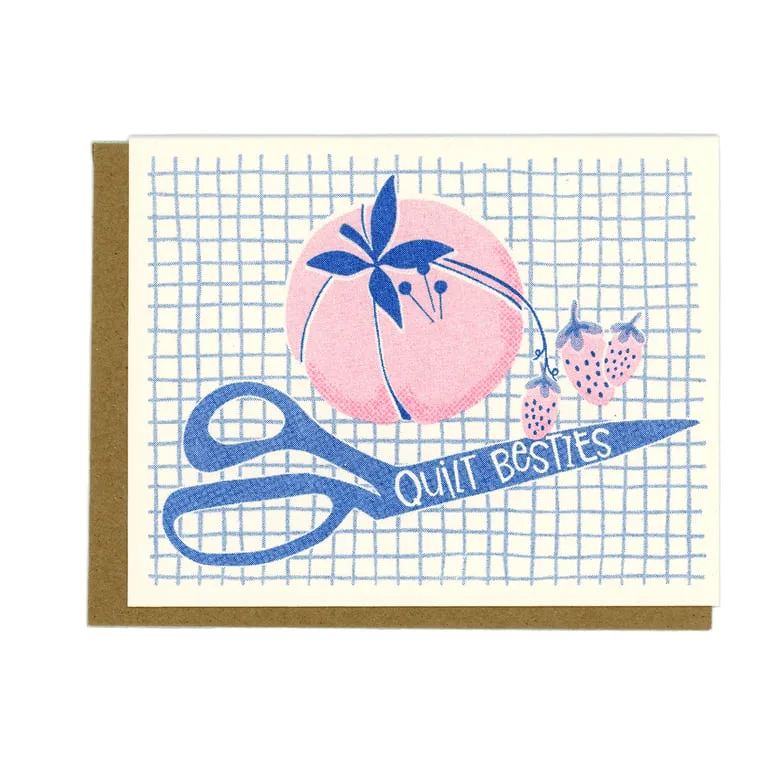 Quilt Besties - Cartão risograph
