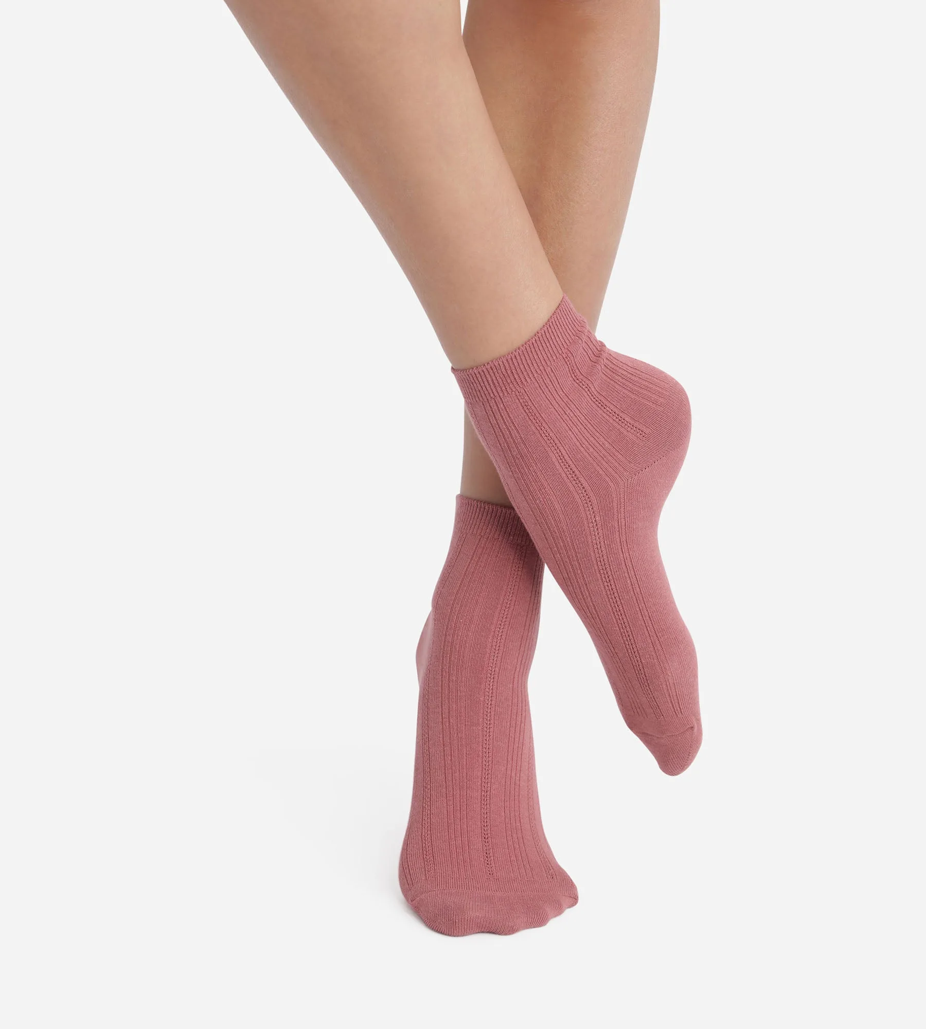 Calzini donna in cotone pointelle Rosa Antico La Mode de Dim