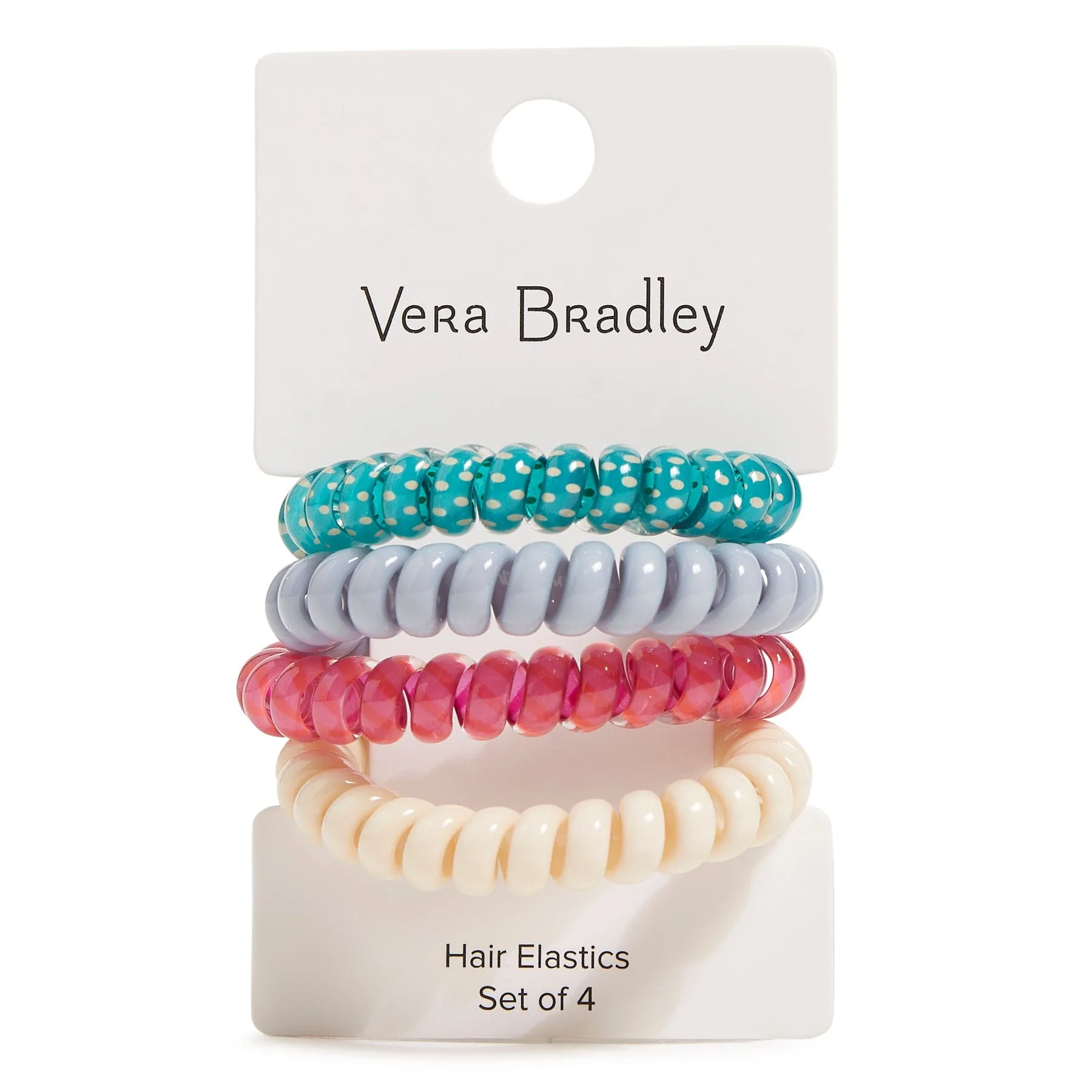 Spiral Elastic Hair Tie, 4 Pack