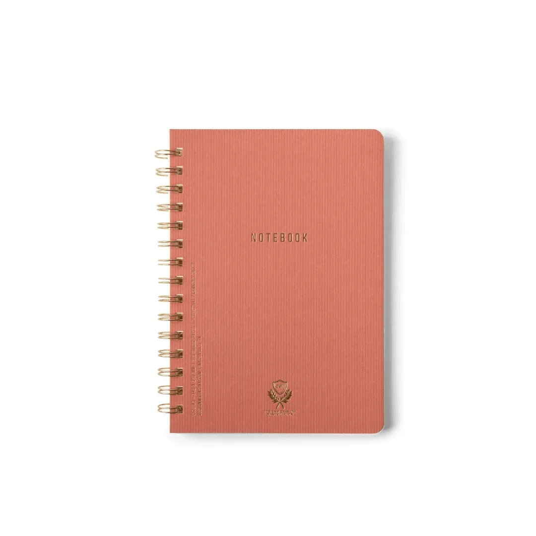 Textured Paper Twin Wire Notebook - Small Terracotta