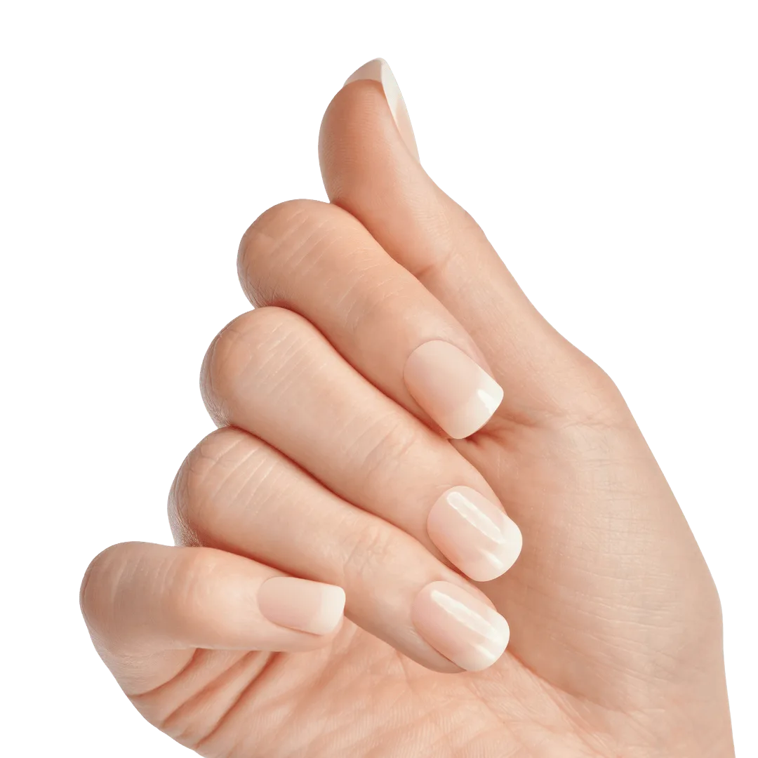 Kiss Salon Acrylic French Nude Press On Glue Nails - Breathtaking