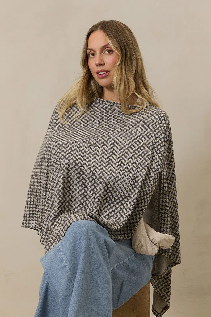 Stormy Houndstooth Nursing Cover