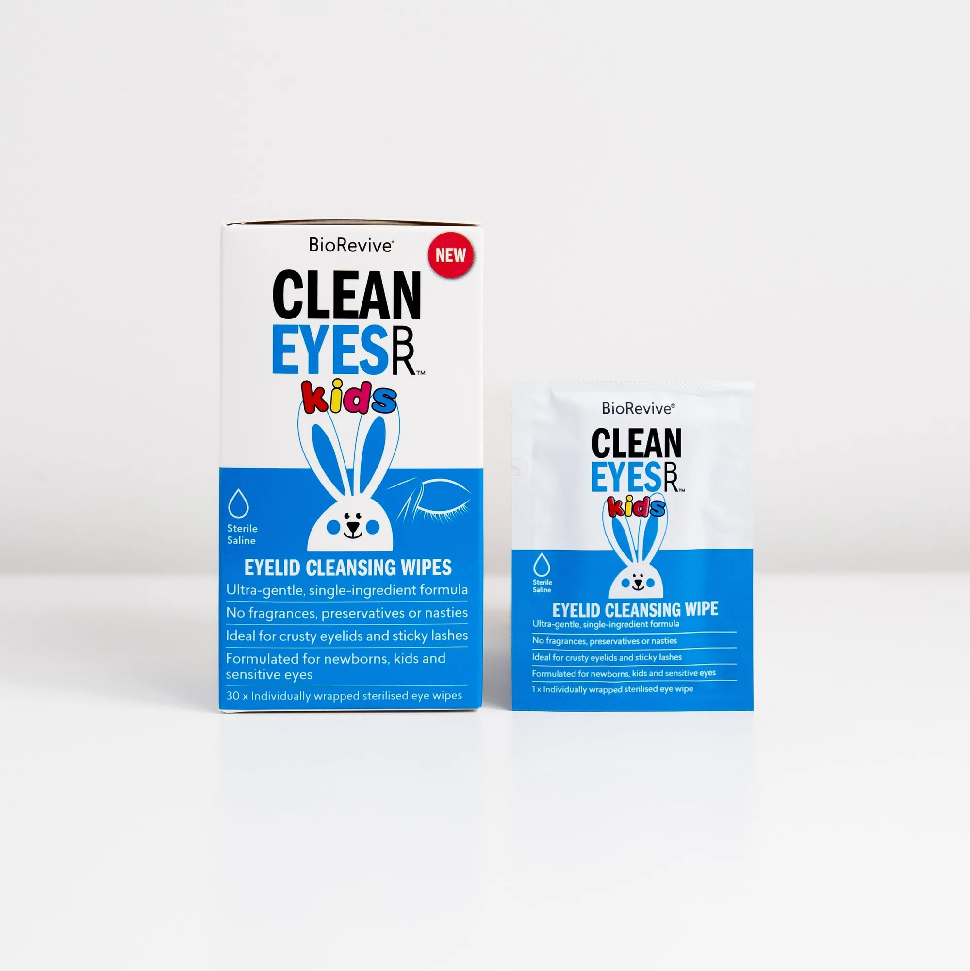 Biorevive CleanEyes Kids Eyelid Wipes for Children