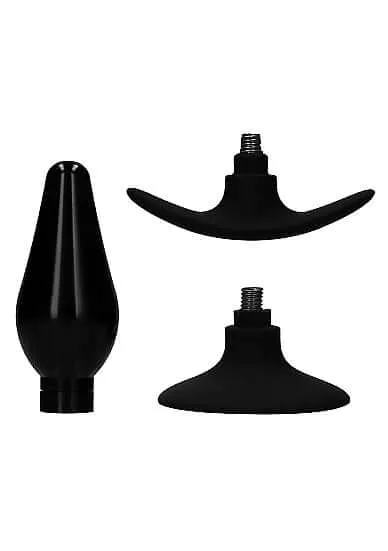 Ouch Interchangeable Butt Plug Set Pointed Medium Black