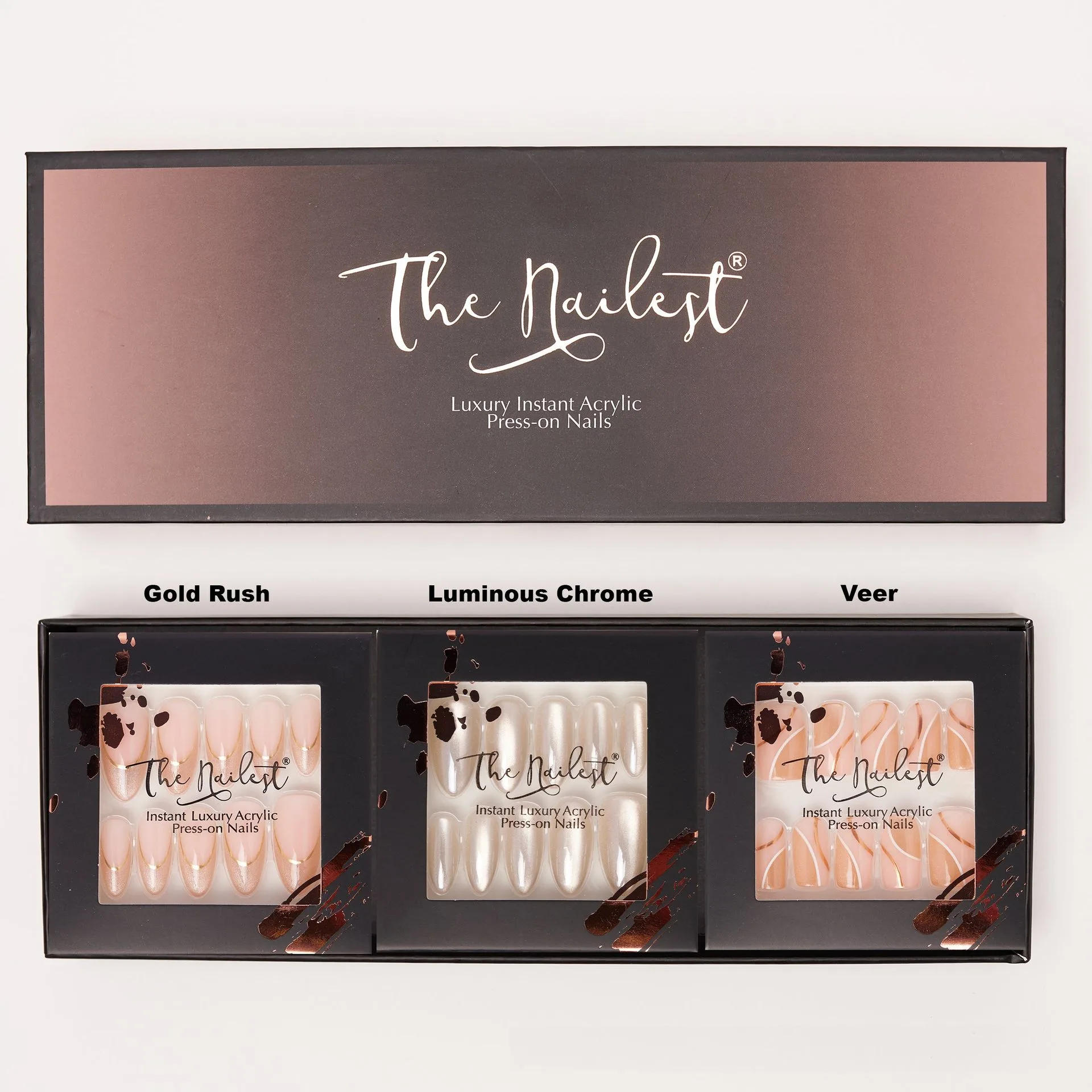 Gift Box 3 Set Combo Muse Lover Instant Luxury Acrylic Press On Nails