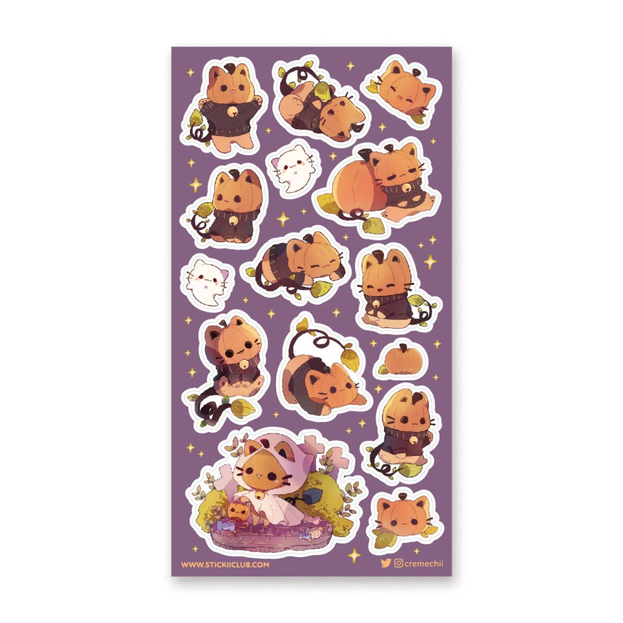 Pumpkin Kitties Sticker Sheet