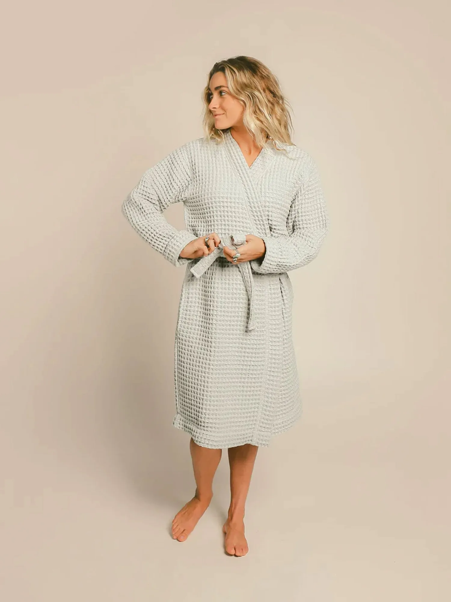 Peignoir en coton biologique gaufré