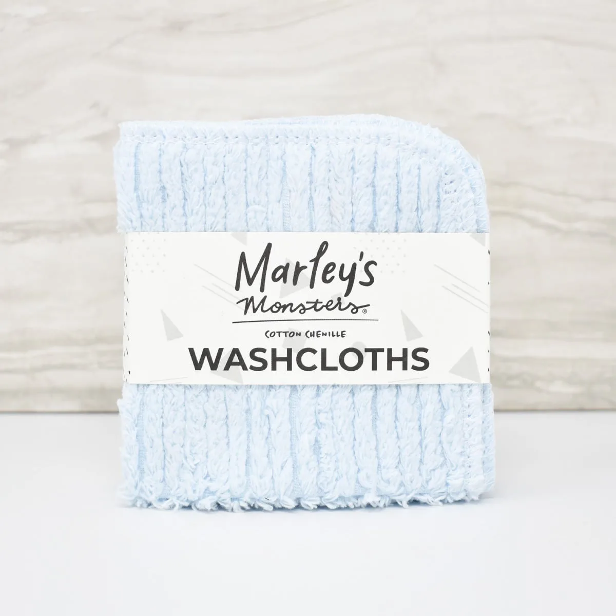 4 Cotton Chenille Washcloths – Sky Blue