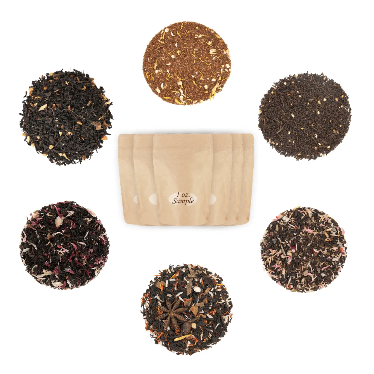 Festive Desserts Tea Sampler - 1 ounce Pouches of 6 Loose Leaf Teas