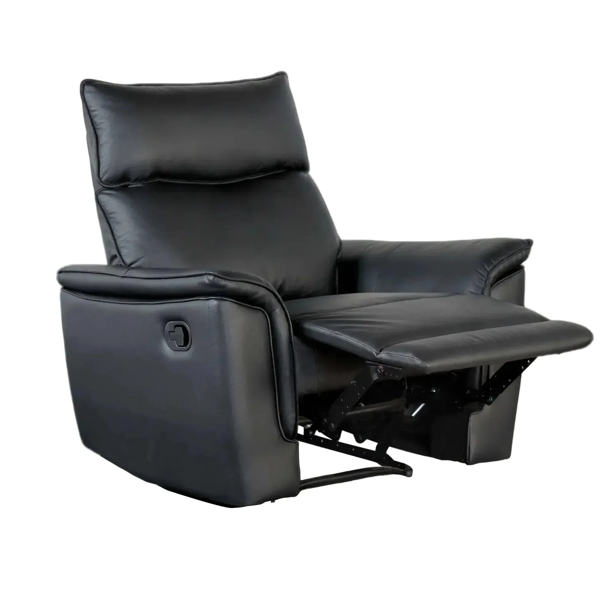 Bienne 38 Inch Leather Match Manual Recliner Chair