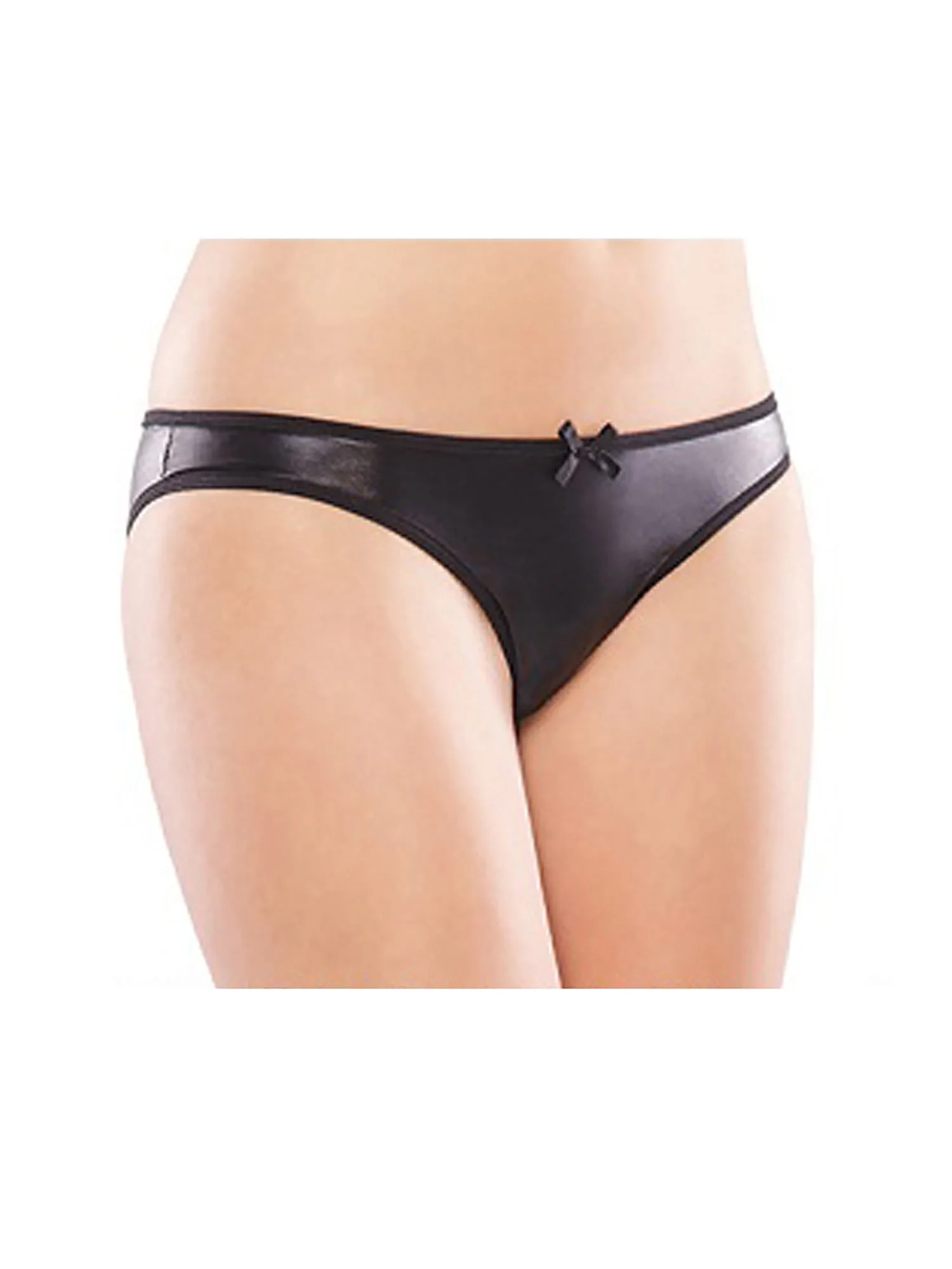 Wetlook Crotchless PVC Briefs in Black