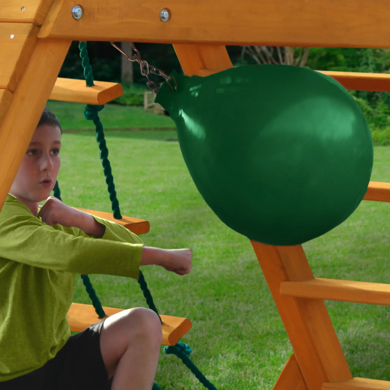 How to Add a Punching Ball to Your Swing Set