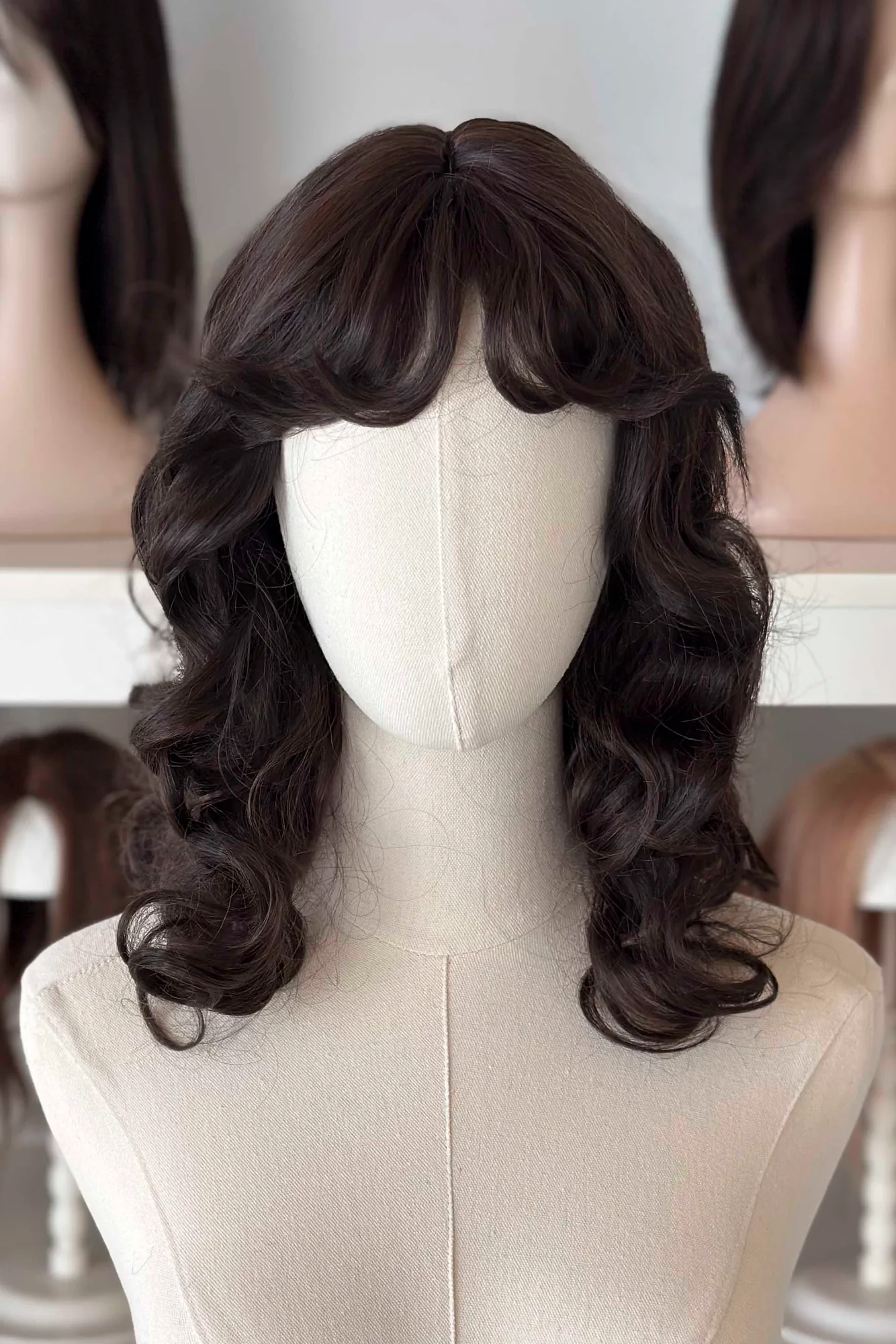 Dark Brown Natural Wavy Synthetic Wig Nancy