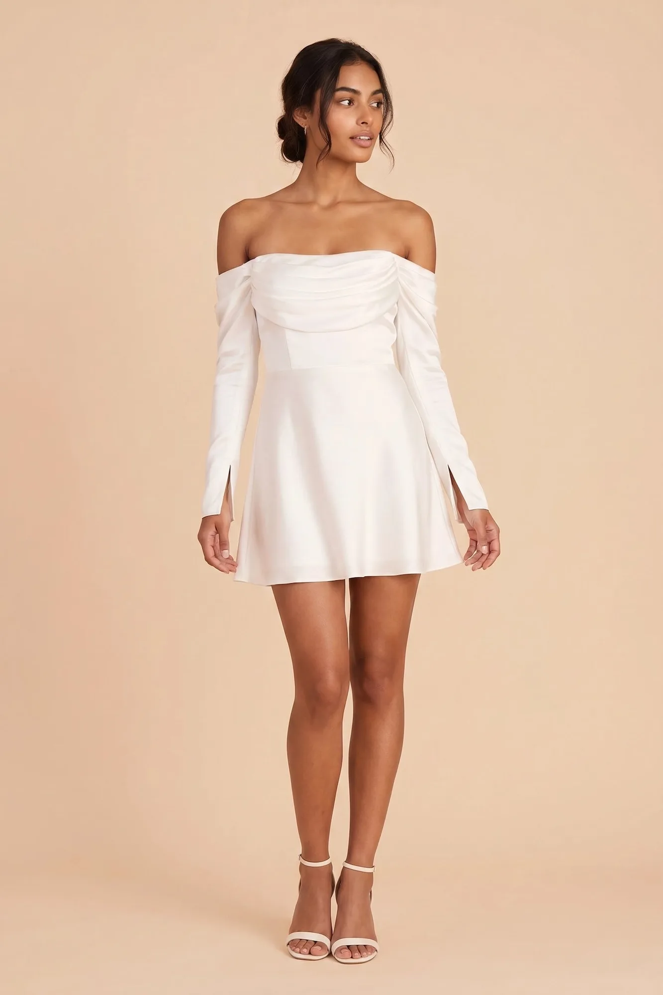 Amaya Matte Satin Dress - White