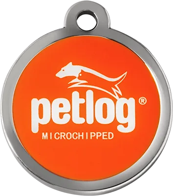 Petlog Round Orange ID Tag – Official Kennel Club Pet Tag
