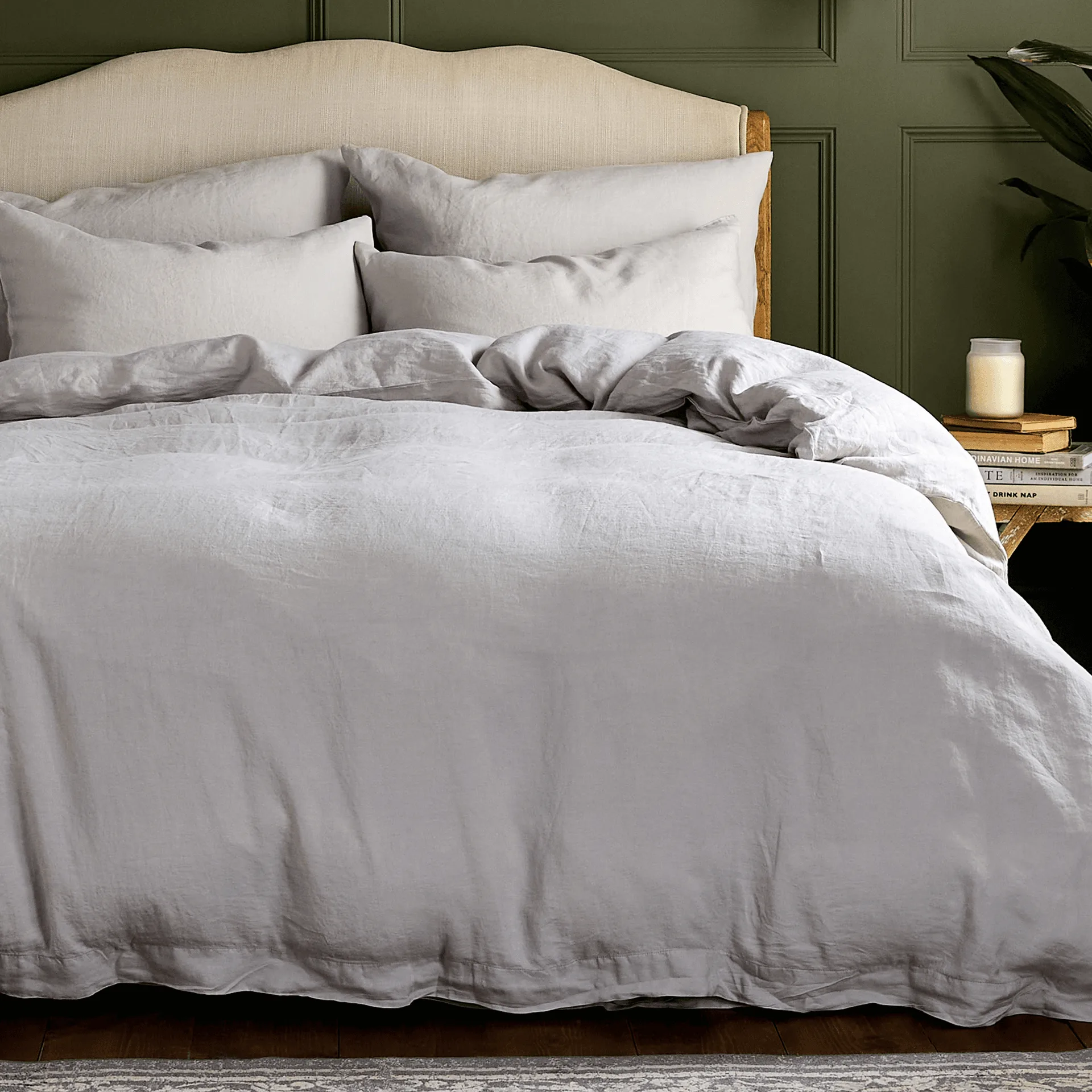 Dove Grey Linen Bedding Set