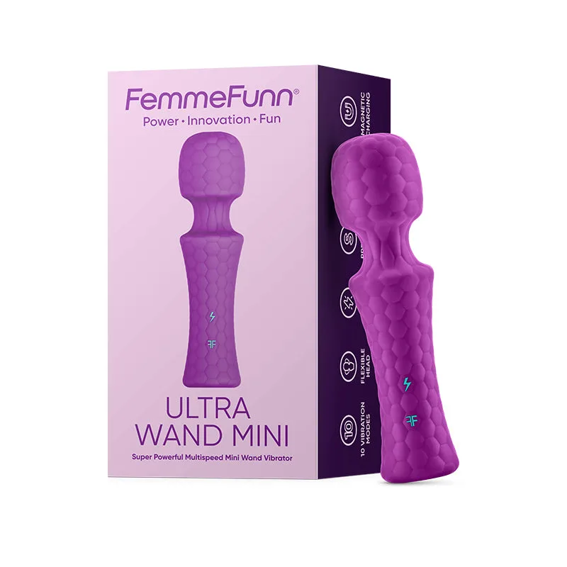 FemmeFunn Ultra Wand Mini Rechargeable Vibrateur souple texturé en silicone Violet