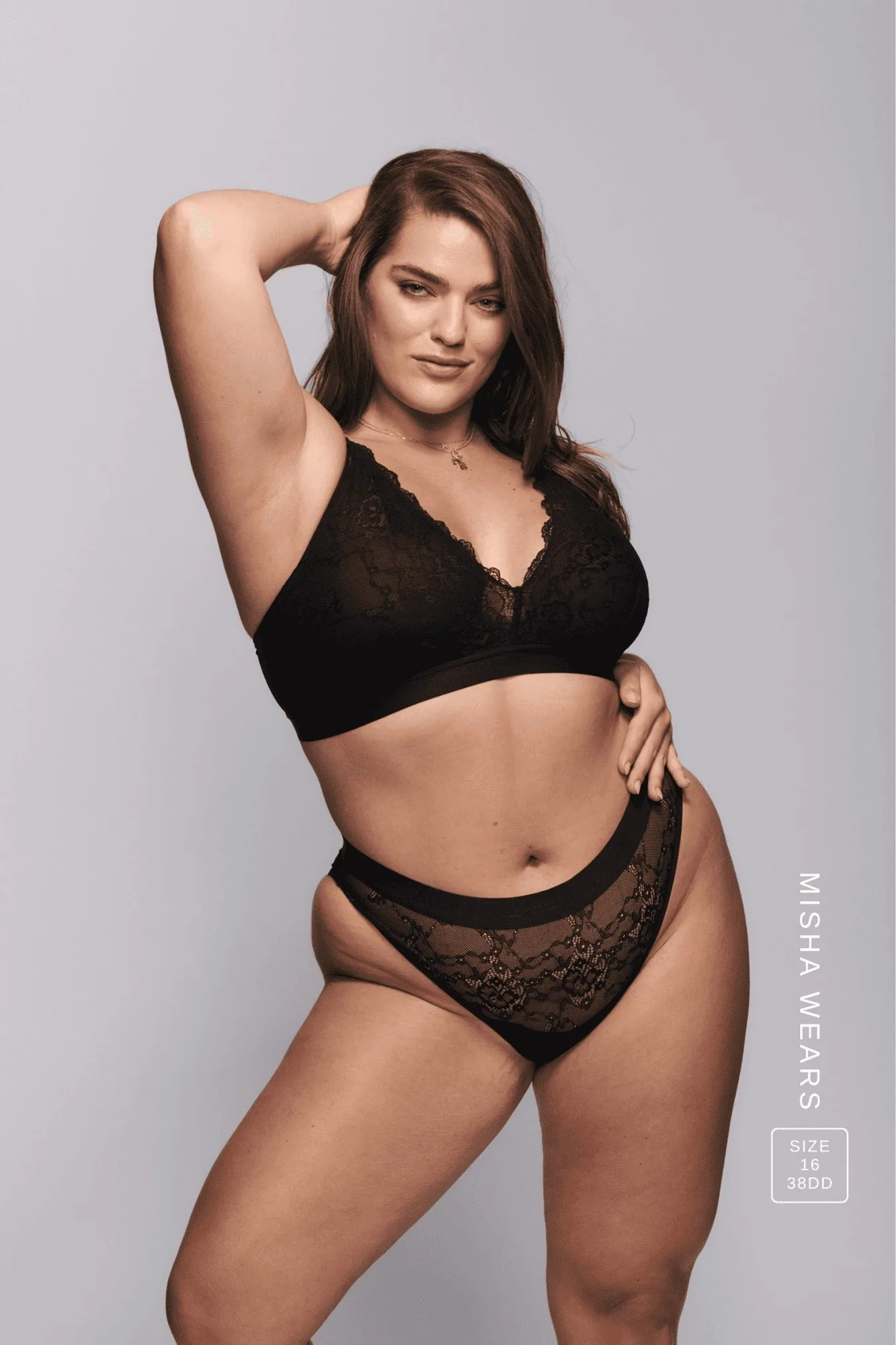 Signature Lace High Waisted V Brazilian- Black