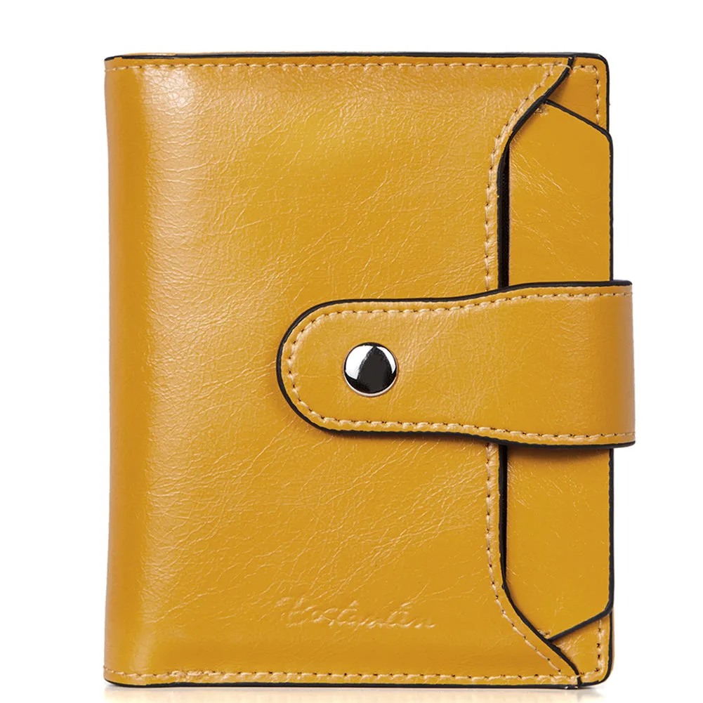 Cartera de mujer BOSTANTEN de cuero con bloqueo RFID, pequeña, billetera con cremallera y ventana para identificación