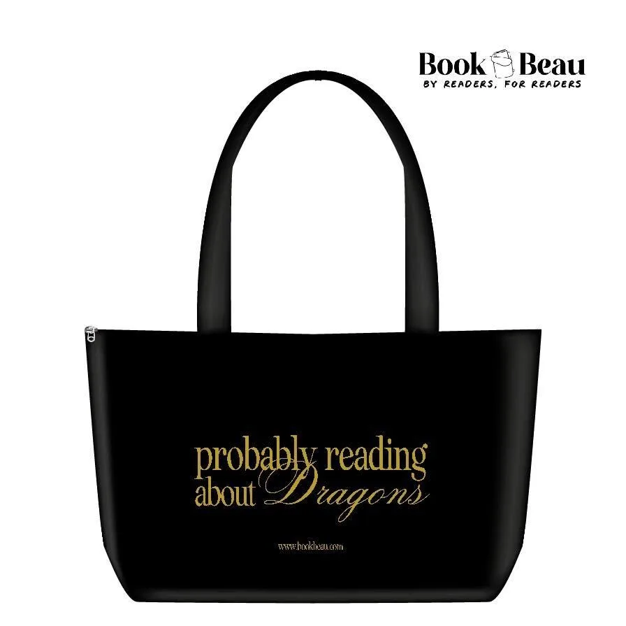 Reading About Dragons Gold Tote