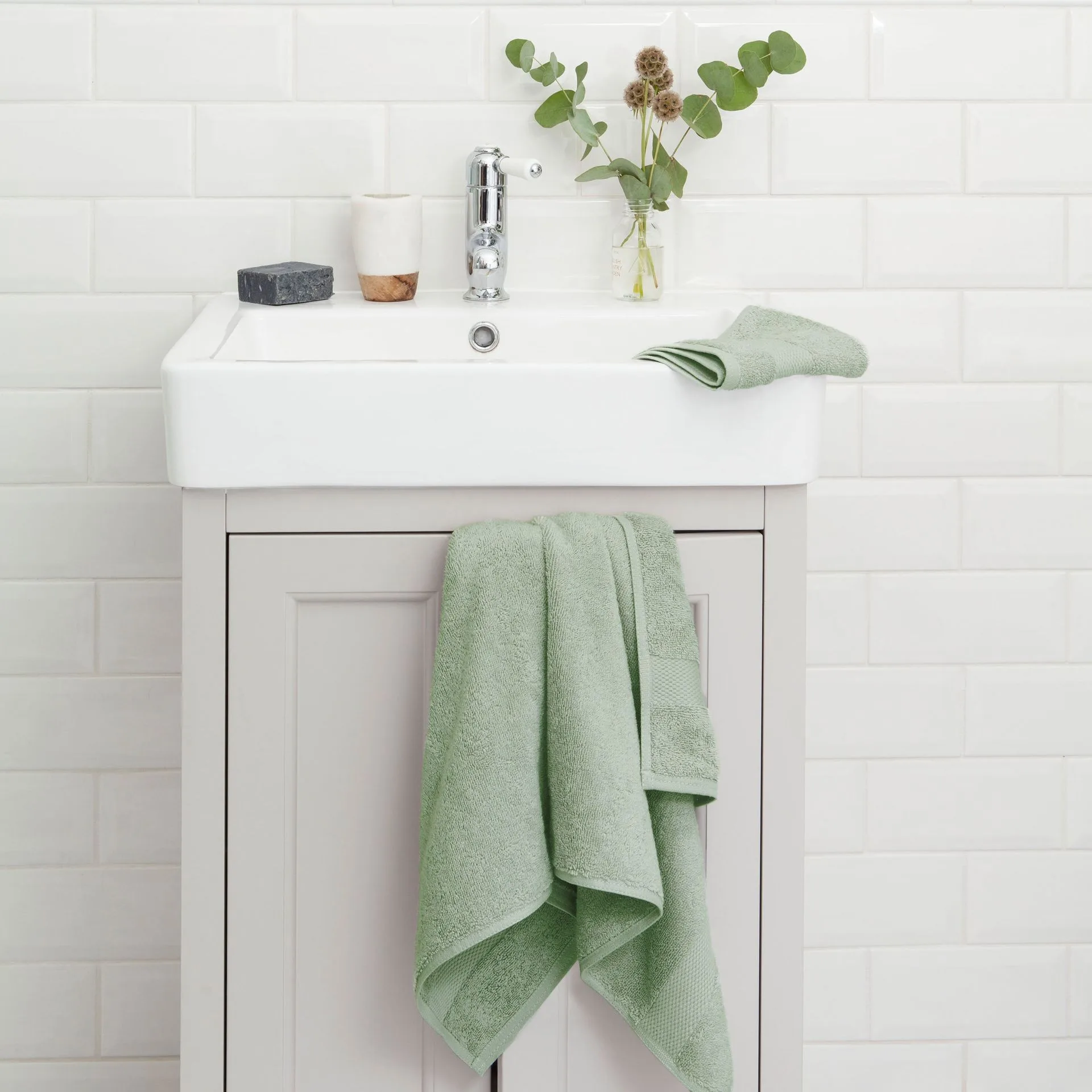 Sage Green Face Towels