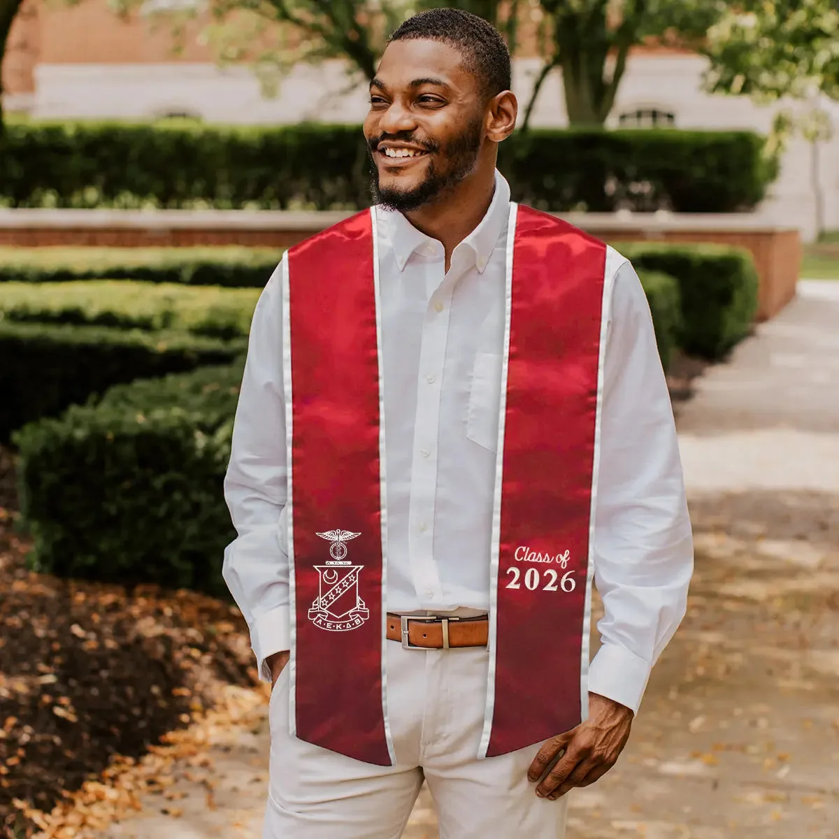 Écharpe de graduation Kappa Sig bordée ou blanche : comparaison