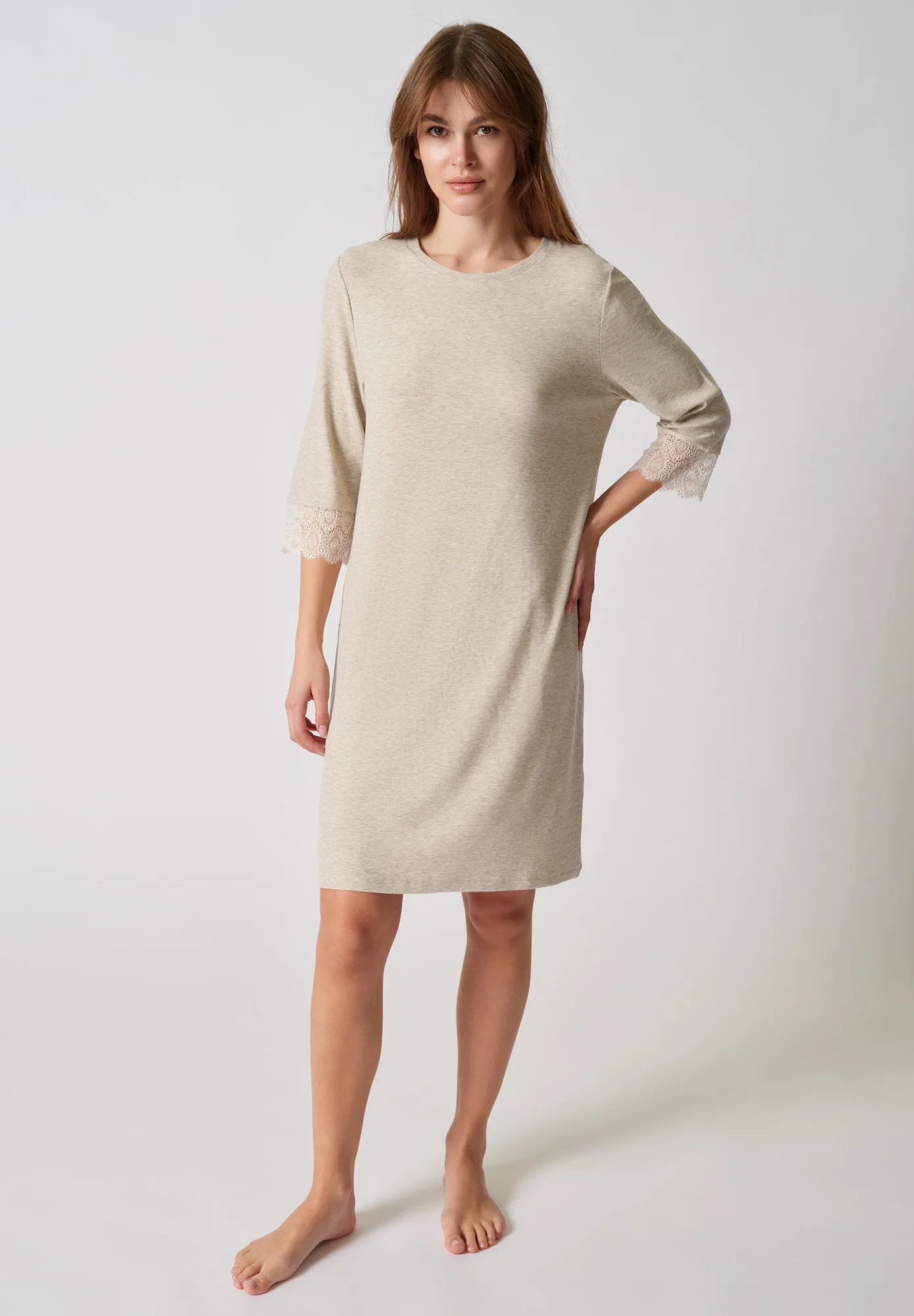 Wool&Whisper Kleid 3/4 Ärmel | champagner 010469-01H530
