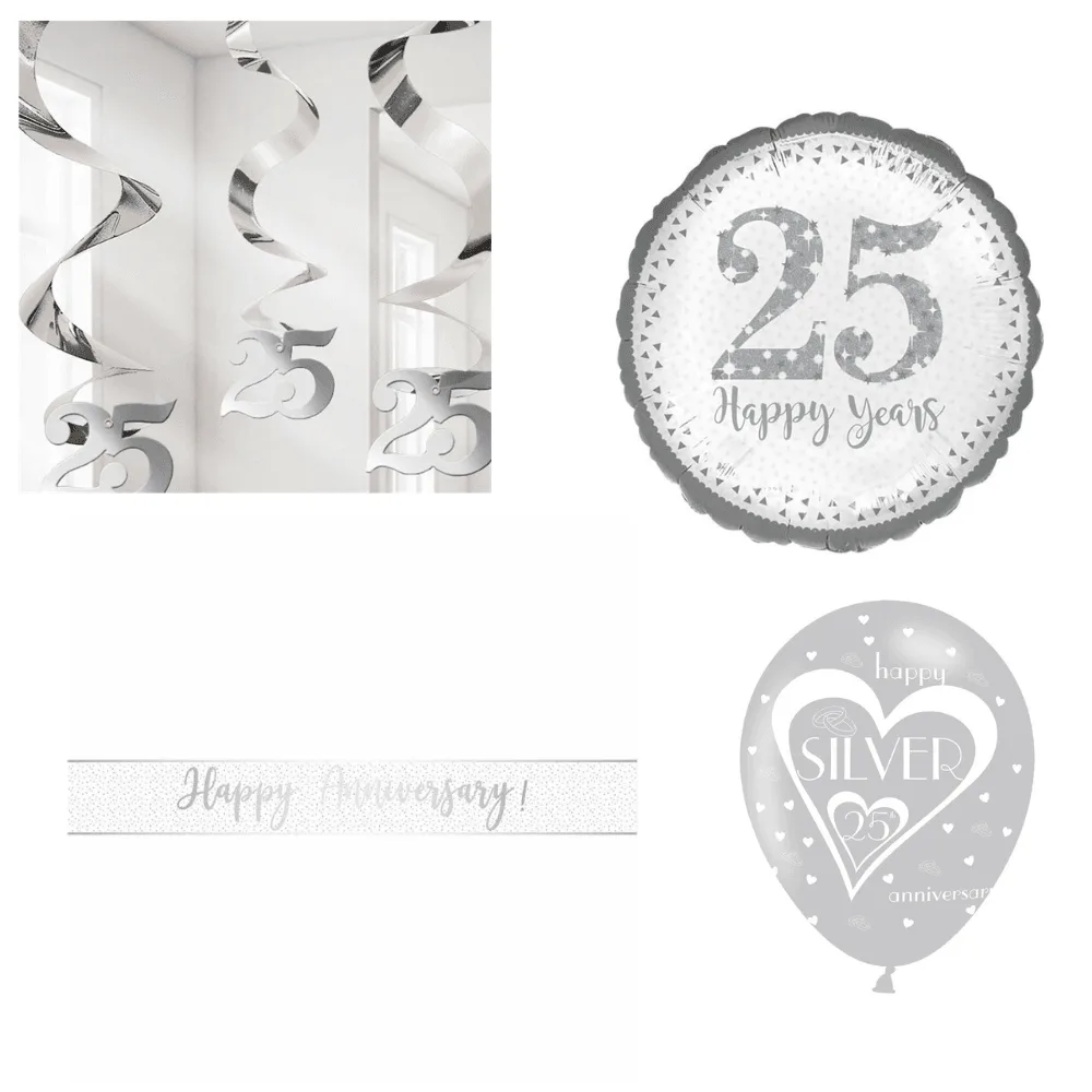 25th Wedding Anniversary Decorations Kit