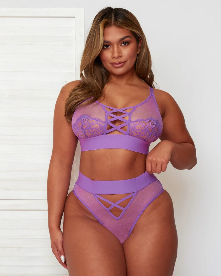 Abigail Bralette & Brief Set : Amethyst Orchid