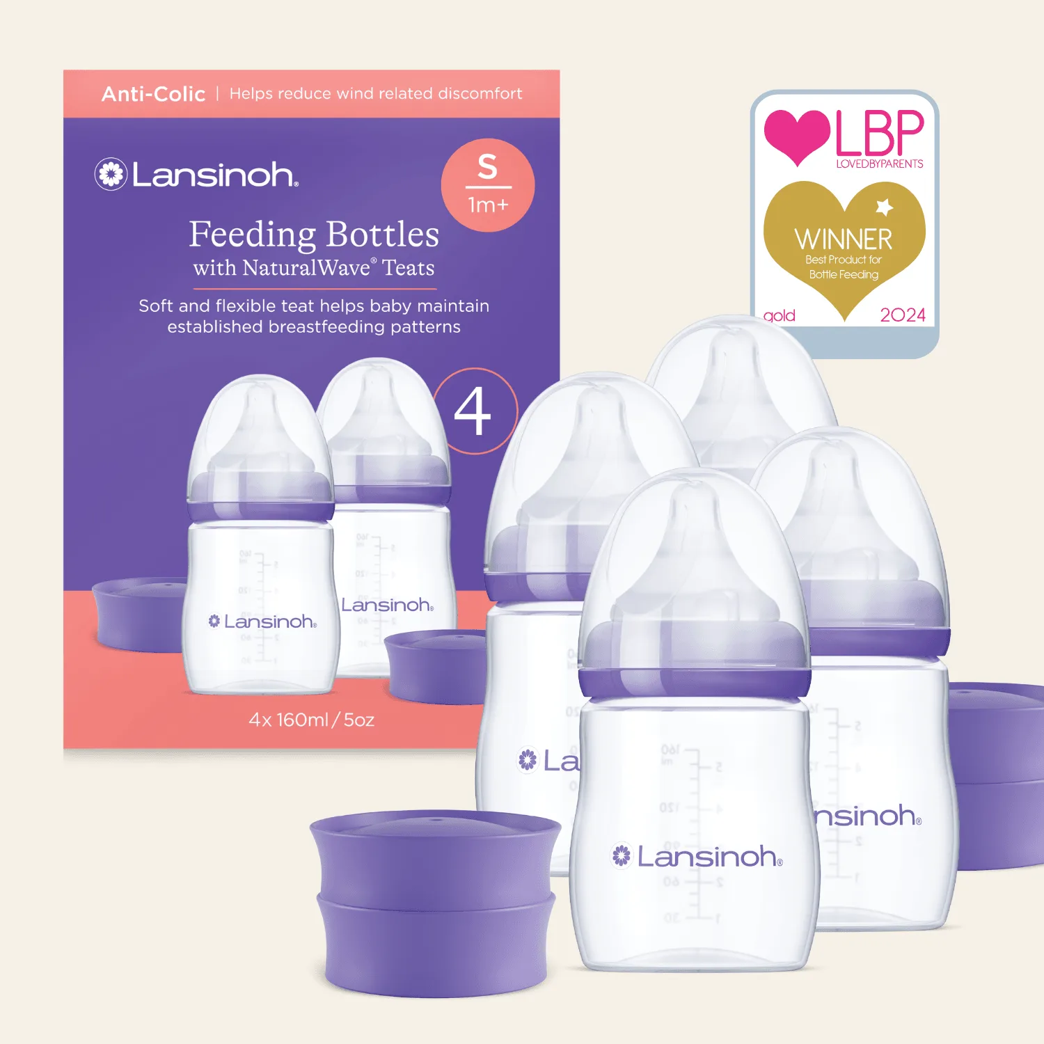 Pack de biberons 160 ml avec tétine NaturalWave®