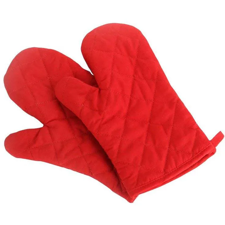 Deco Chef Pair of Red Heat Resistant Oven Mitt - RDMITT