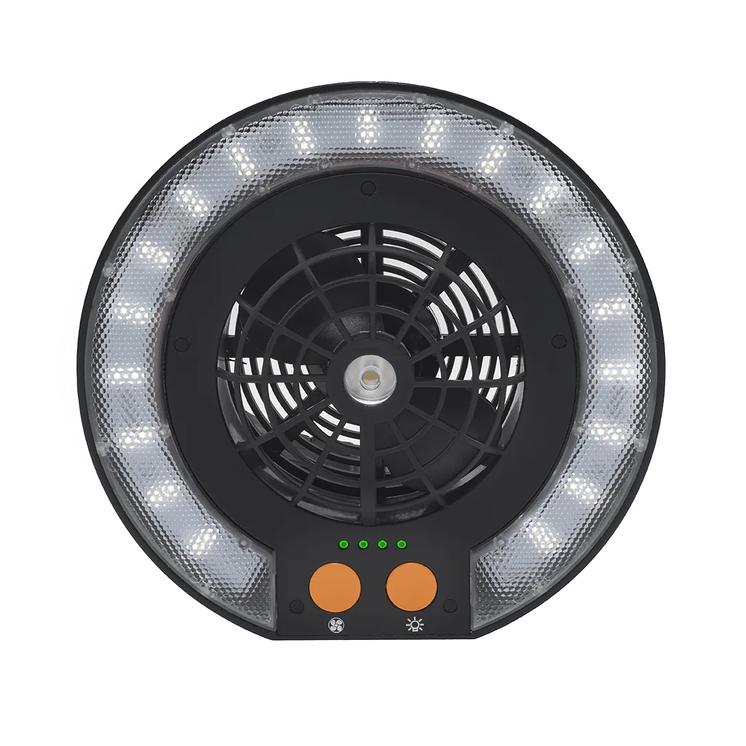 Ventilatore con luce LED: raffreddamento e illuminazione da campeggio