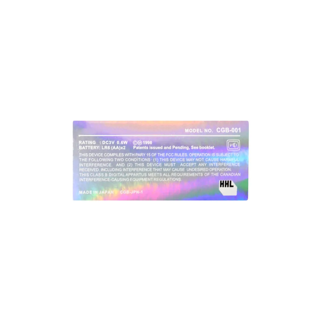 Game Boy Color Replacement Console Sticker - White Holographic