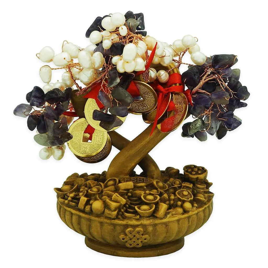 Pearl Blossoming AMETHYST Tree for Wisdom, Fidelity and Fame | FENG SHUI BESTBUY