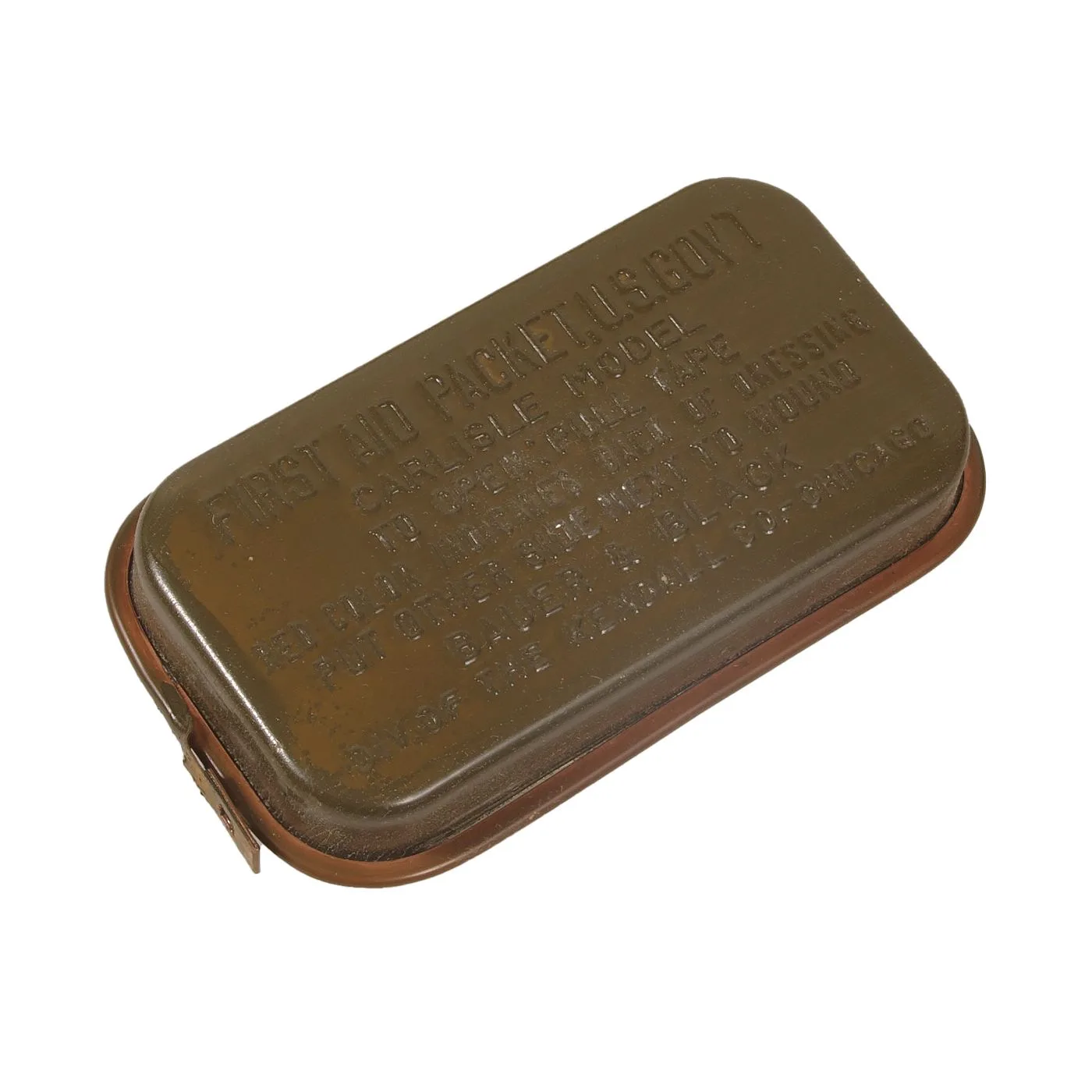 WWII Carlisle Bandage, in O.D. tin